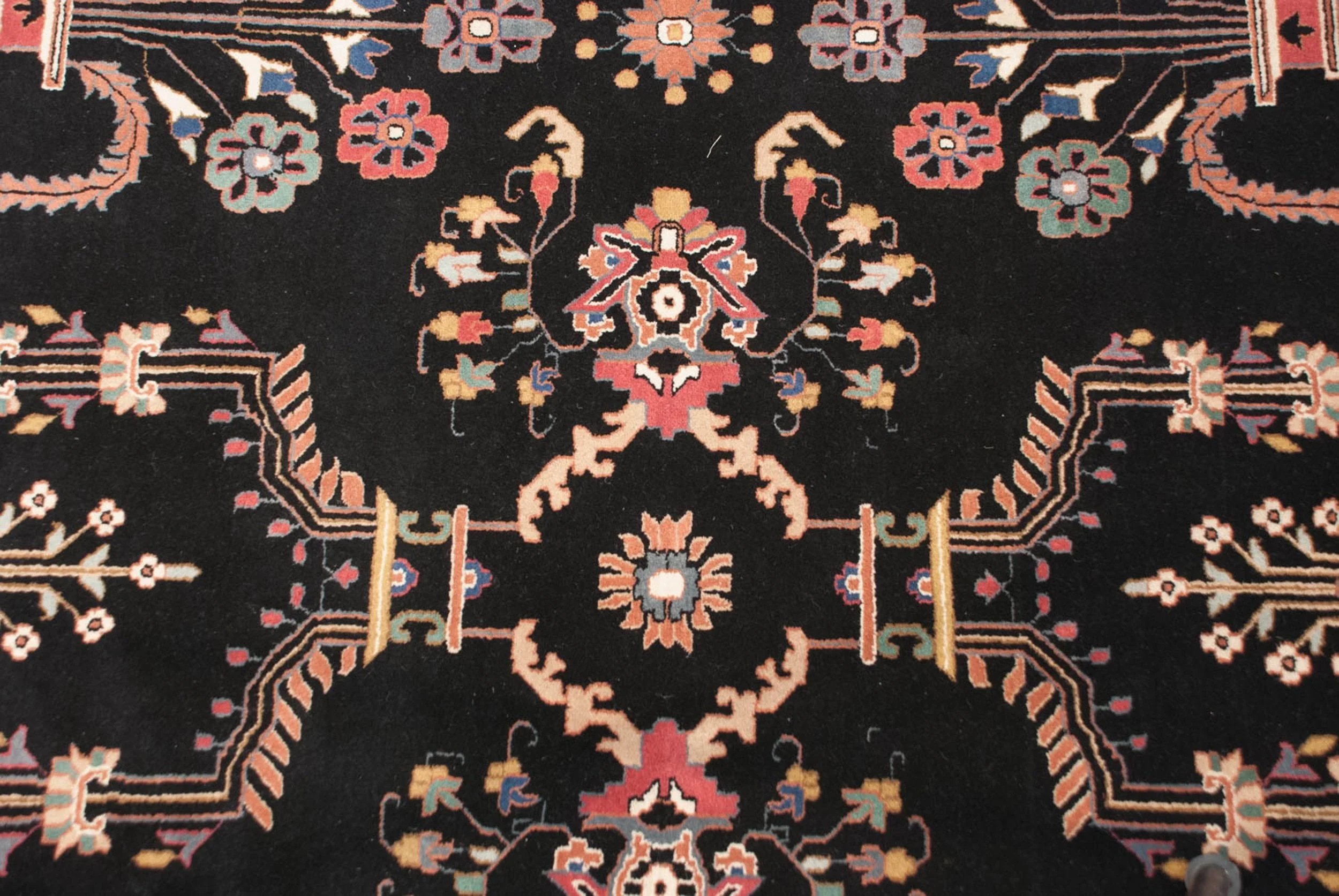 10x13.5 Vintage Indian Mohajeran Sarouk Design Carpet - Image 5