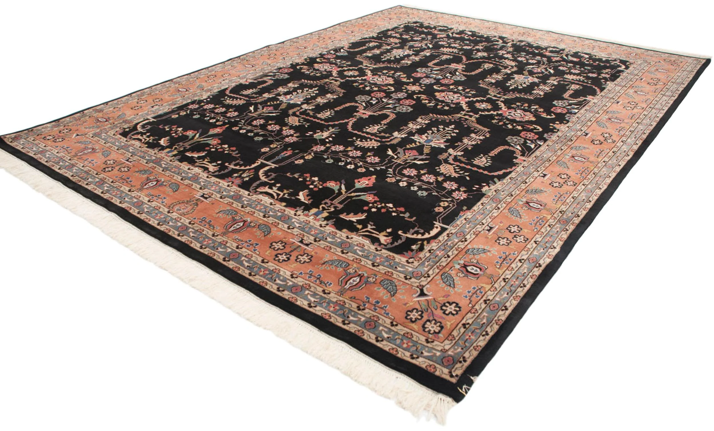 10x13.5 Vintage Indian Mohajeran Sarouk Design Carpet - Image 7