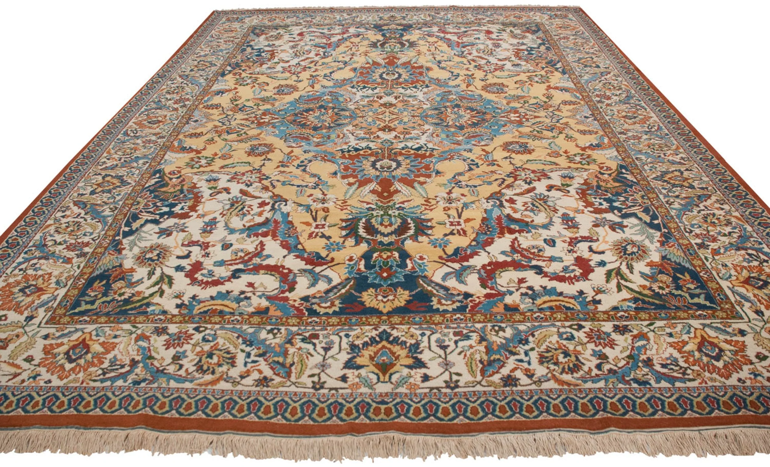 10x13.5 Vintage Indian Polonaise Design Carpet - Image 3