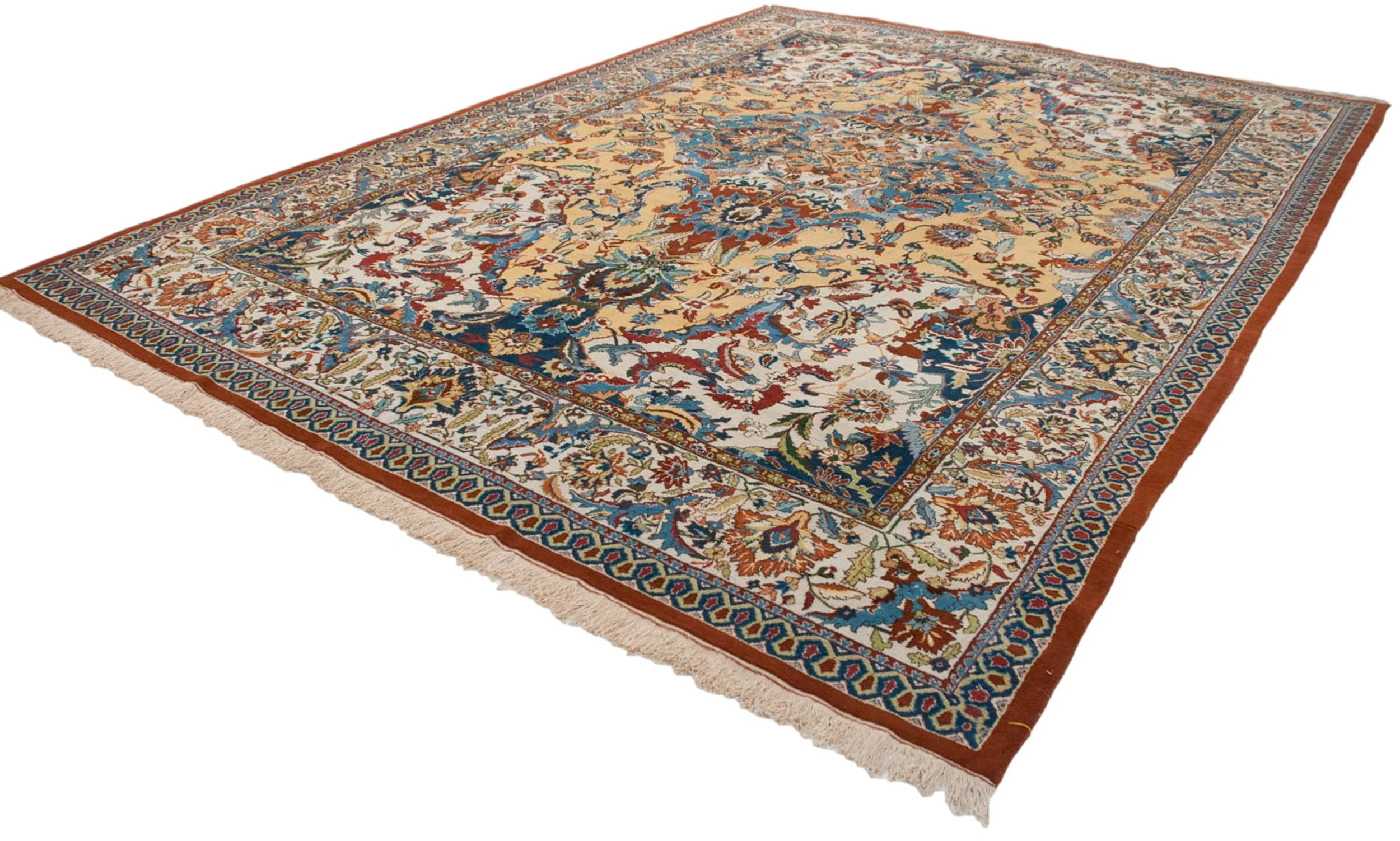 10x13.5 Vintage Indian Polonaise Design Carpet - Image 4