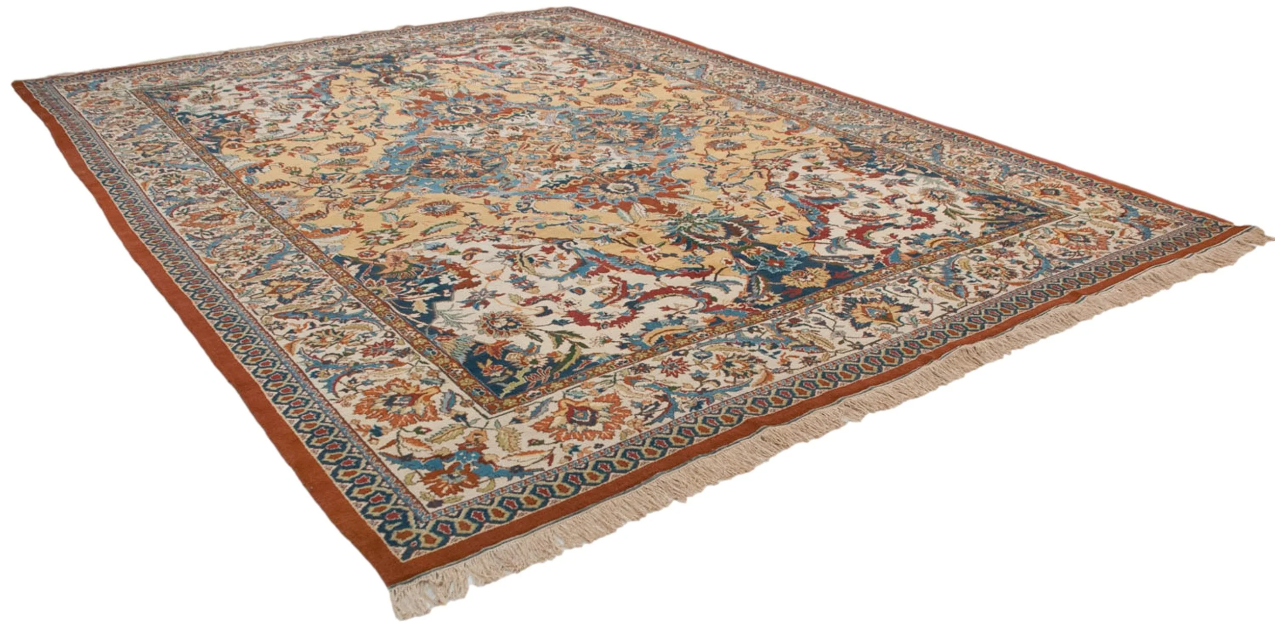 10x13.5 Vintage Indian Polonaise Design Carpet - Image 7