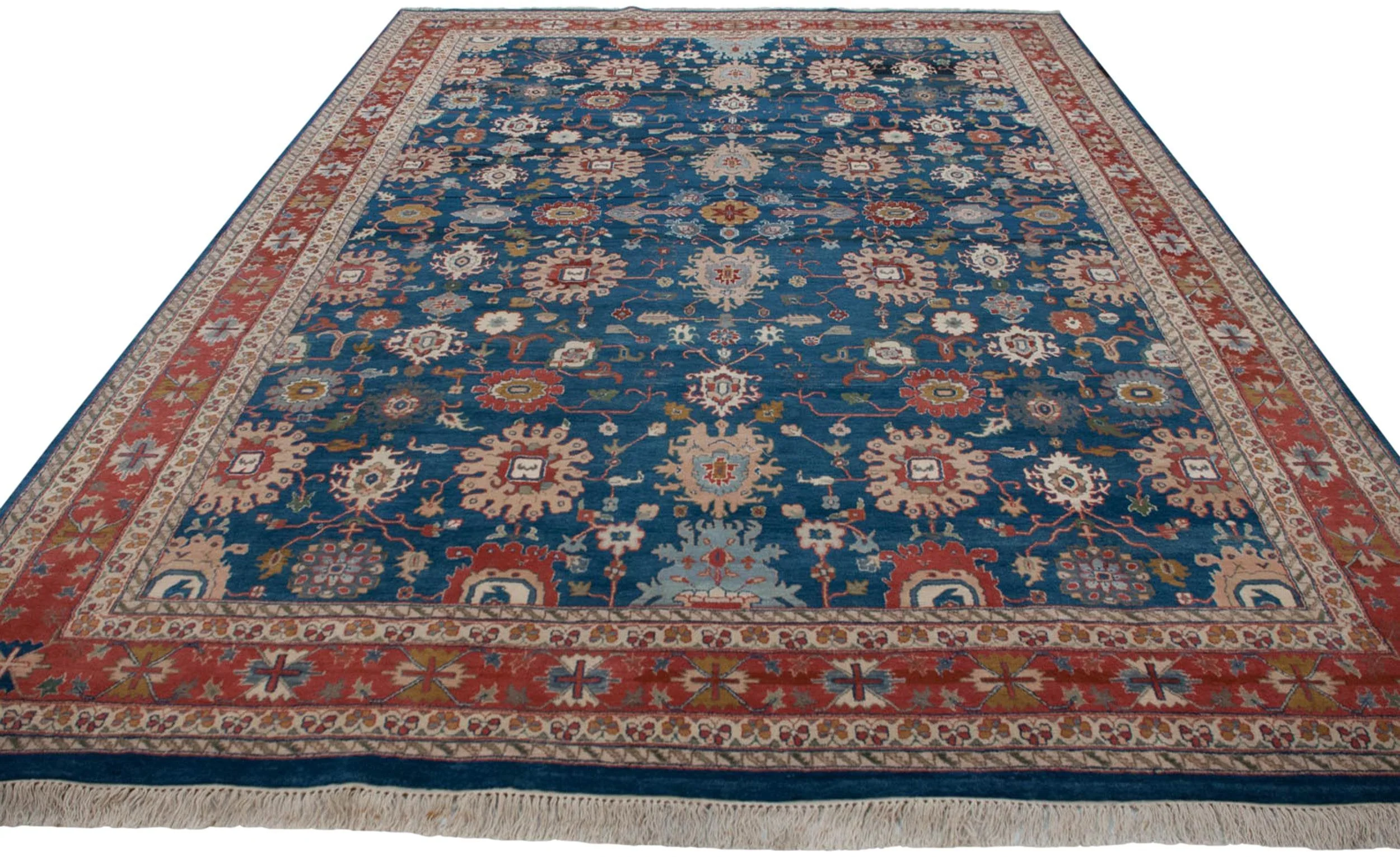 10x13.5 Vintage Indian Sultanabad Design Carpet - Image 3