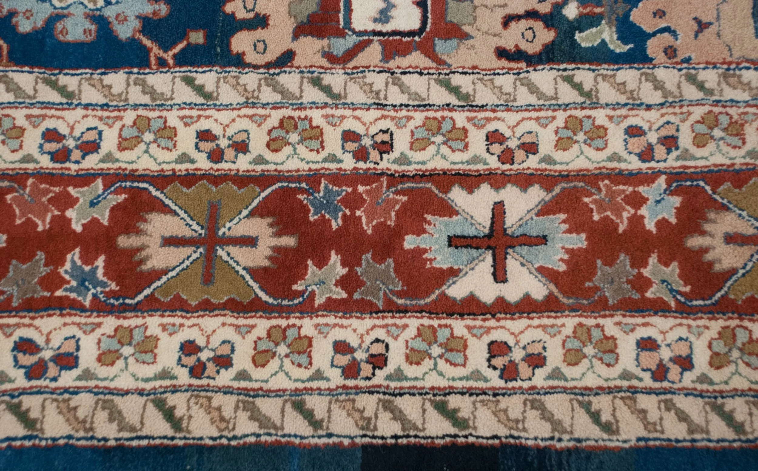 10x13.5 Vintage Indian Sultanabad Design Carpet - Image 4