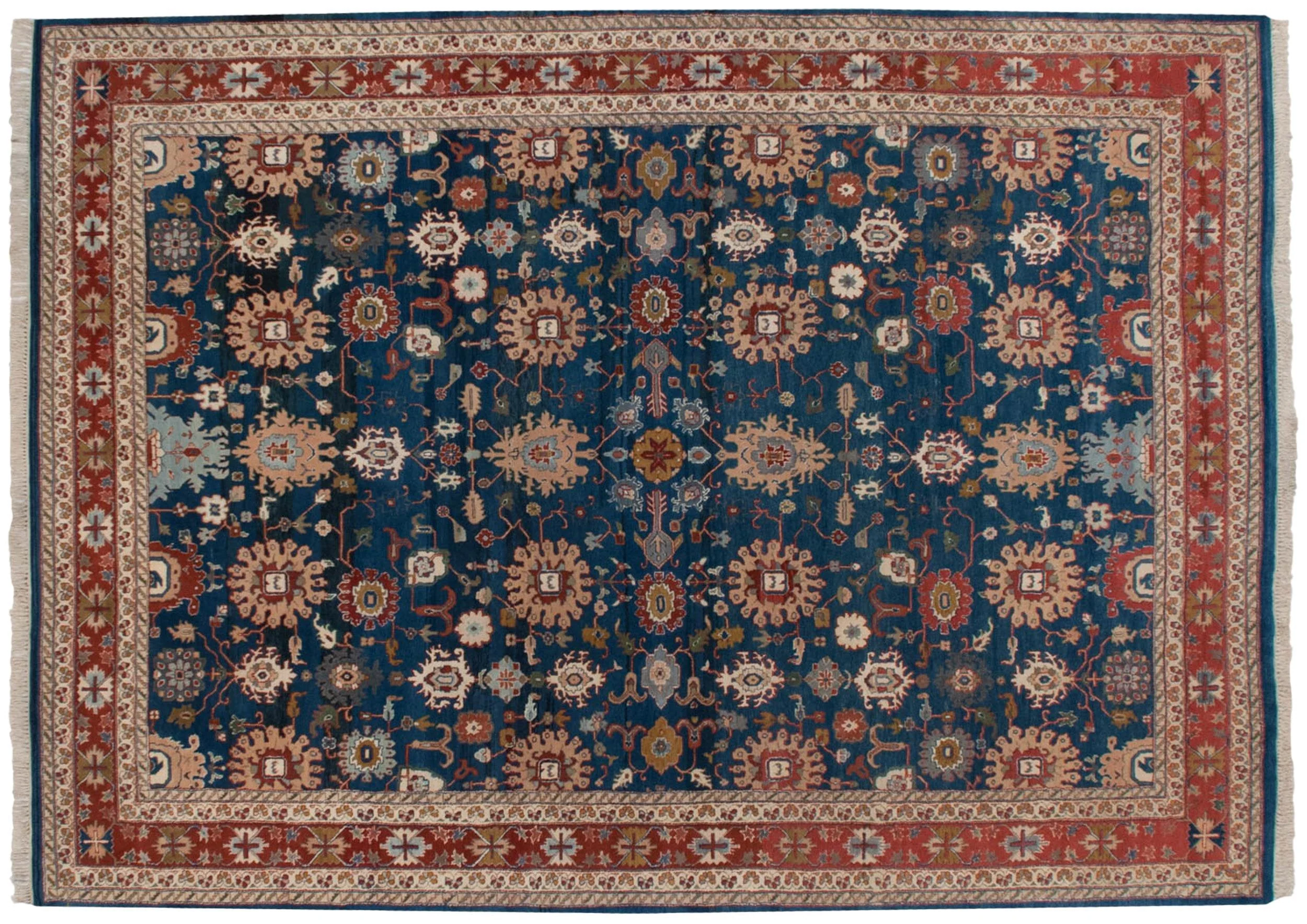 10x13.5 Vintage Indian Sultanabad Design Carpet - Image 6