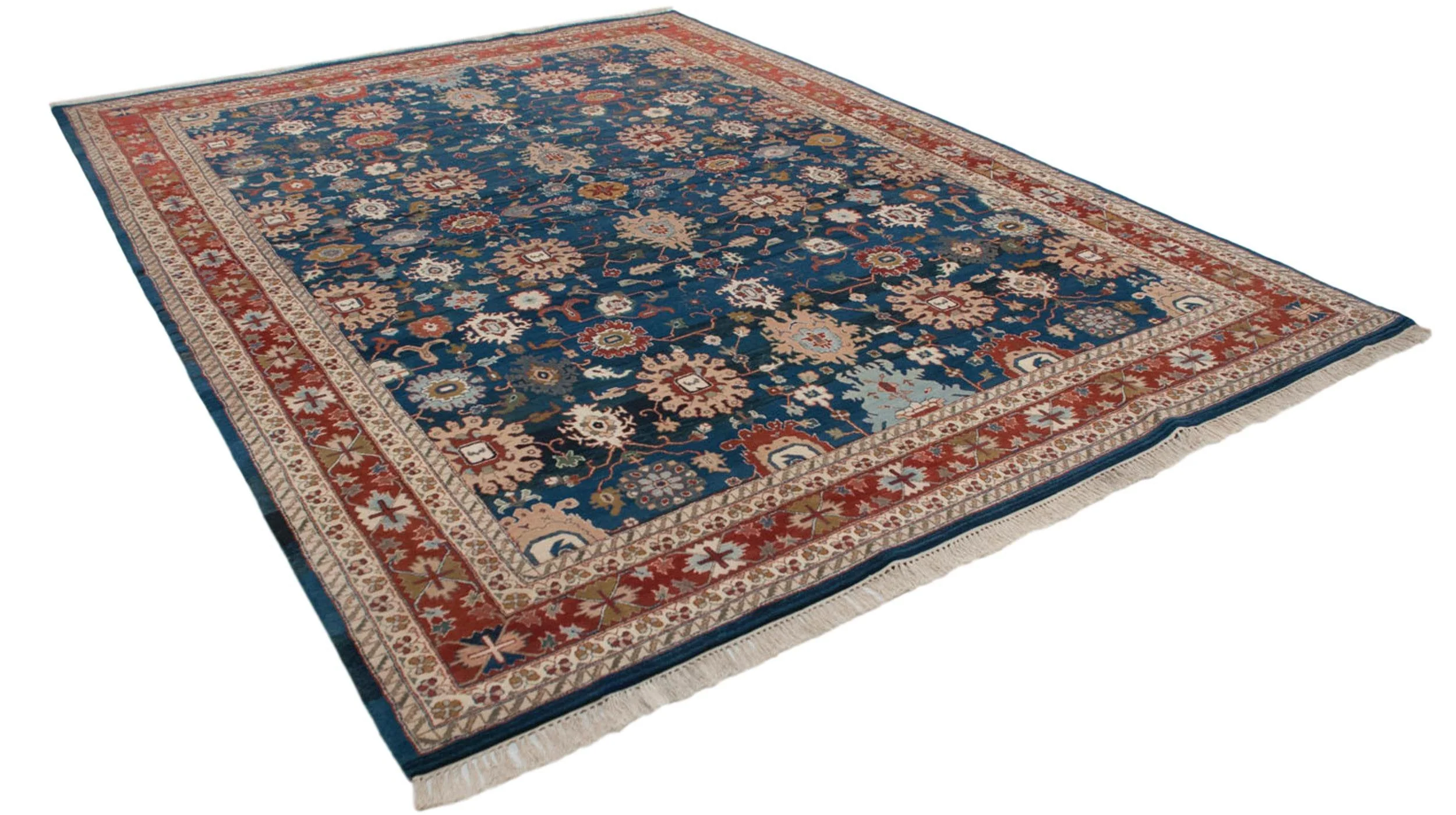 10x13.5 Vintage Indian Sultanabad Design Carpet - Image 7
