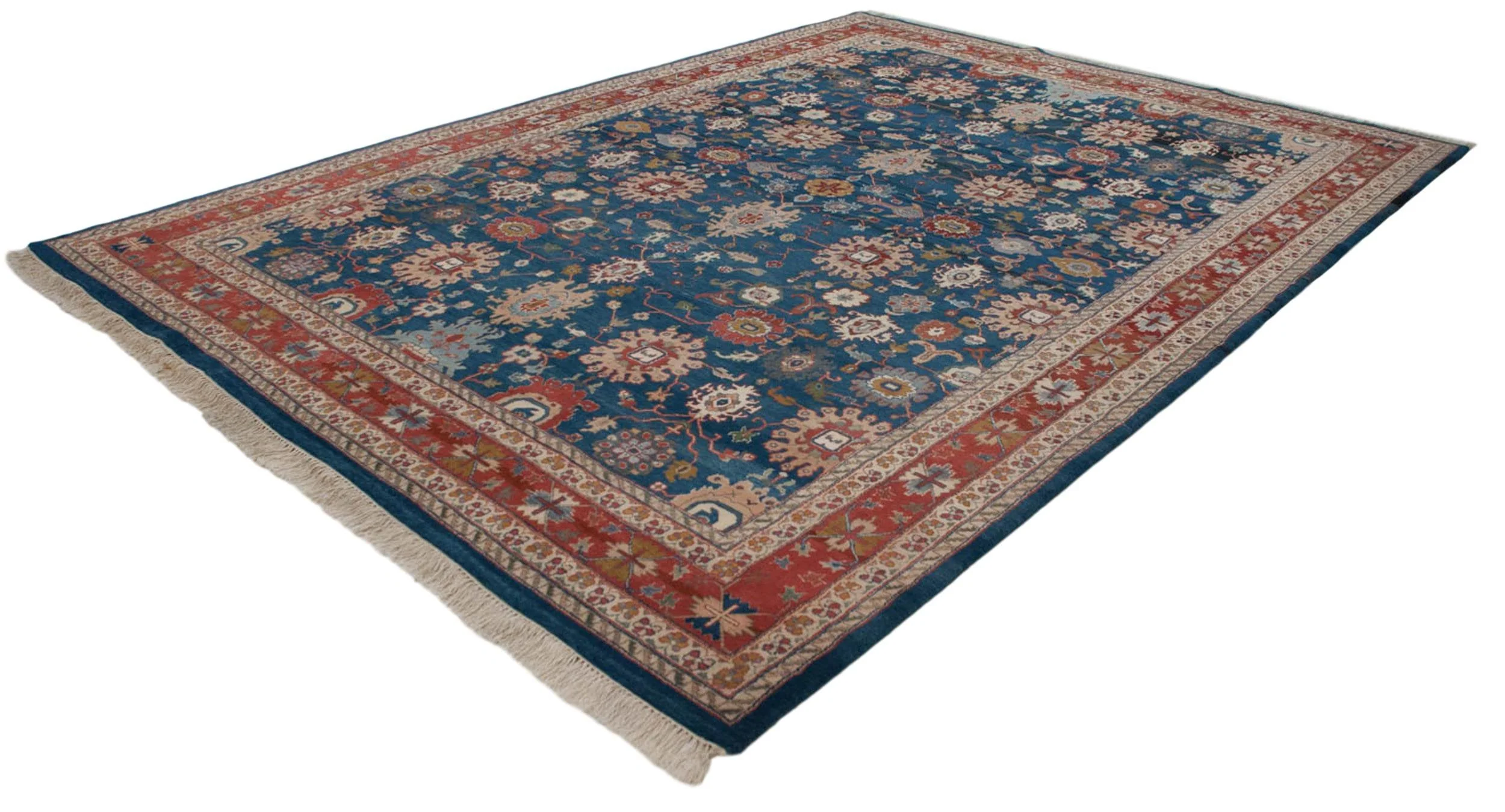 10x13.5 Vintage Indian Sultanabad Design Carpet - Image 8