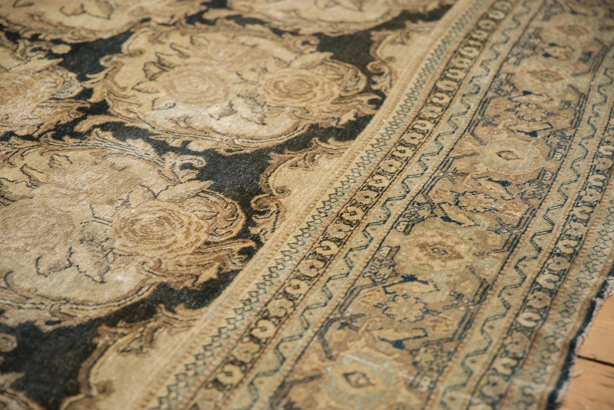 10x13 Antique Distressed Tabriz Carpet - Image 6