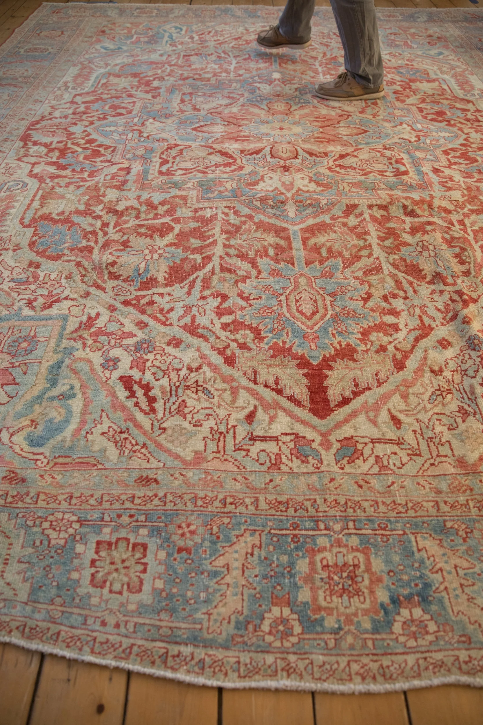 10x13 Vintage Distressed Heriz Carpet - Image 12