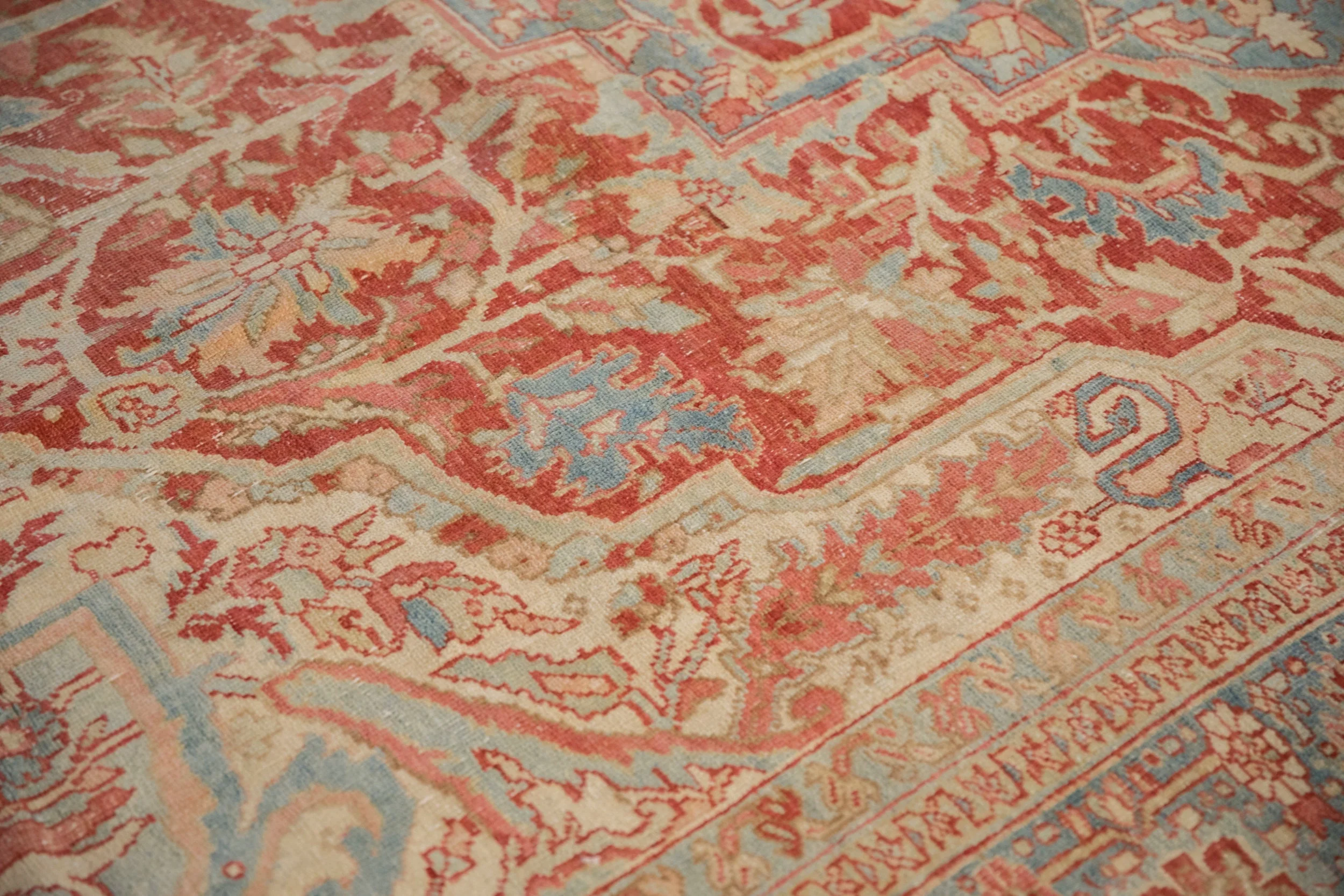 10x13 Vintage Distressed Heriz Carpet - Image 14