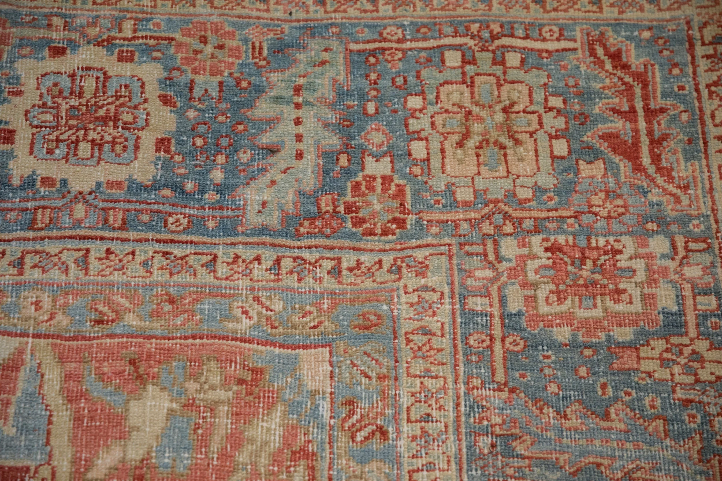 10x13 Vintage Distressed Heriz Carpet - Image 3