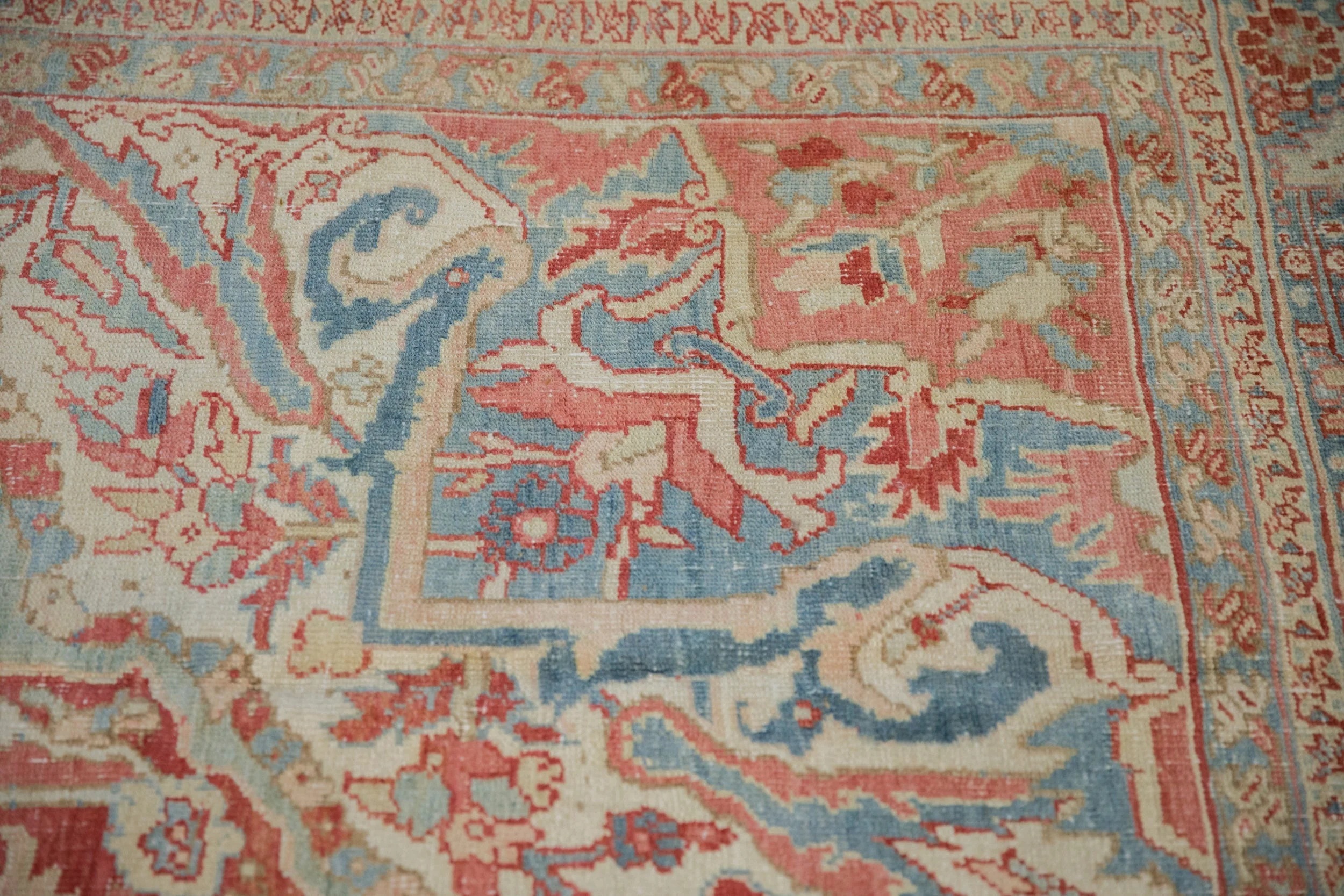 10x13 Vintage Distressed Heriz Carpet - Image 6