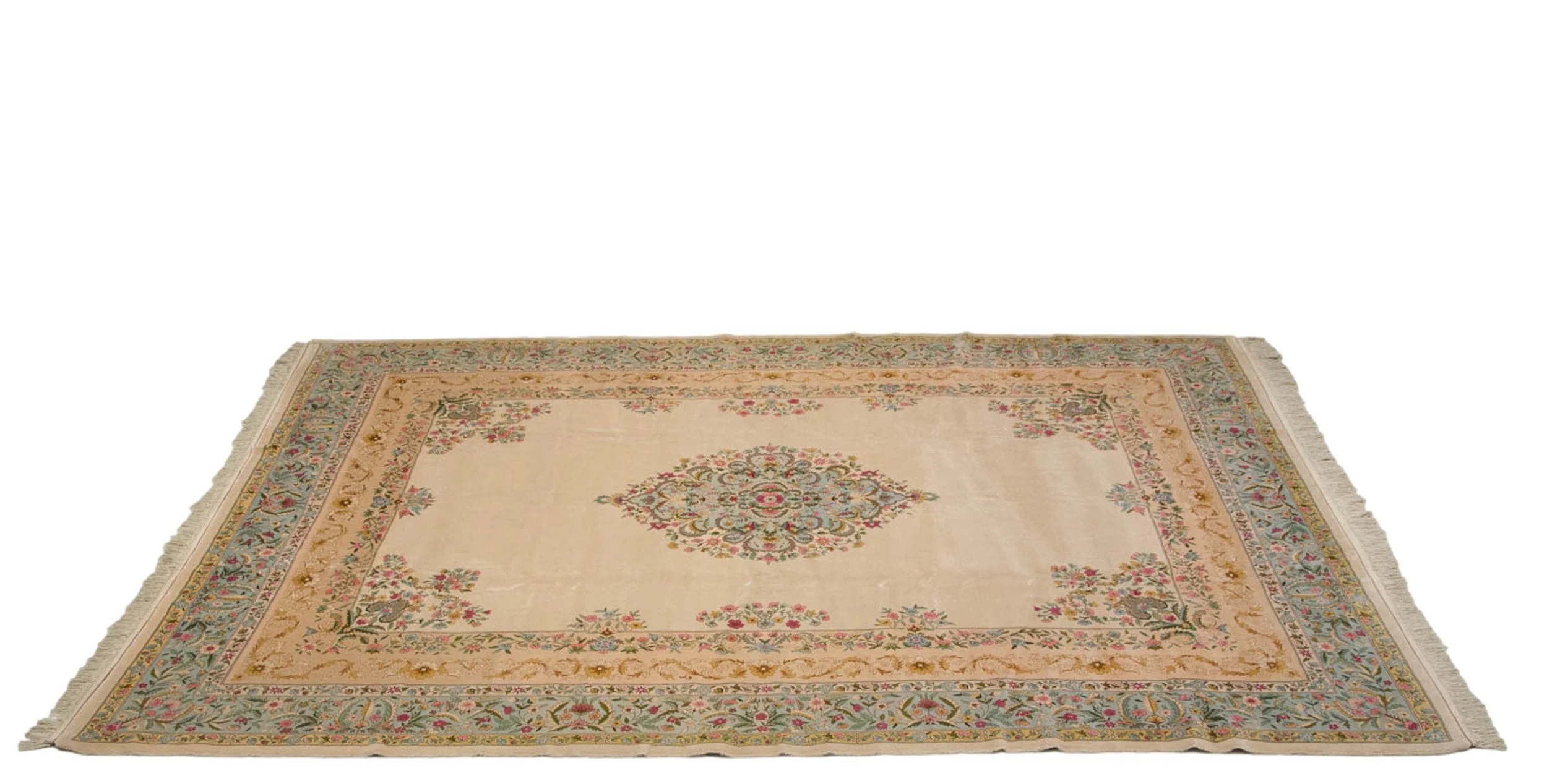 10x13 Vintage Fine Bulgarian Kerman Design Carpet - Image 2