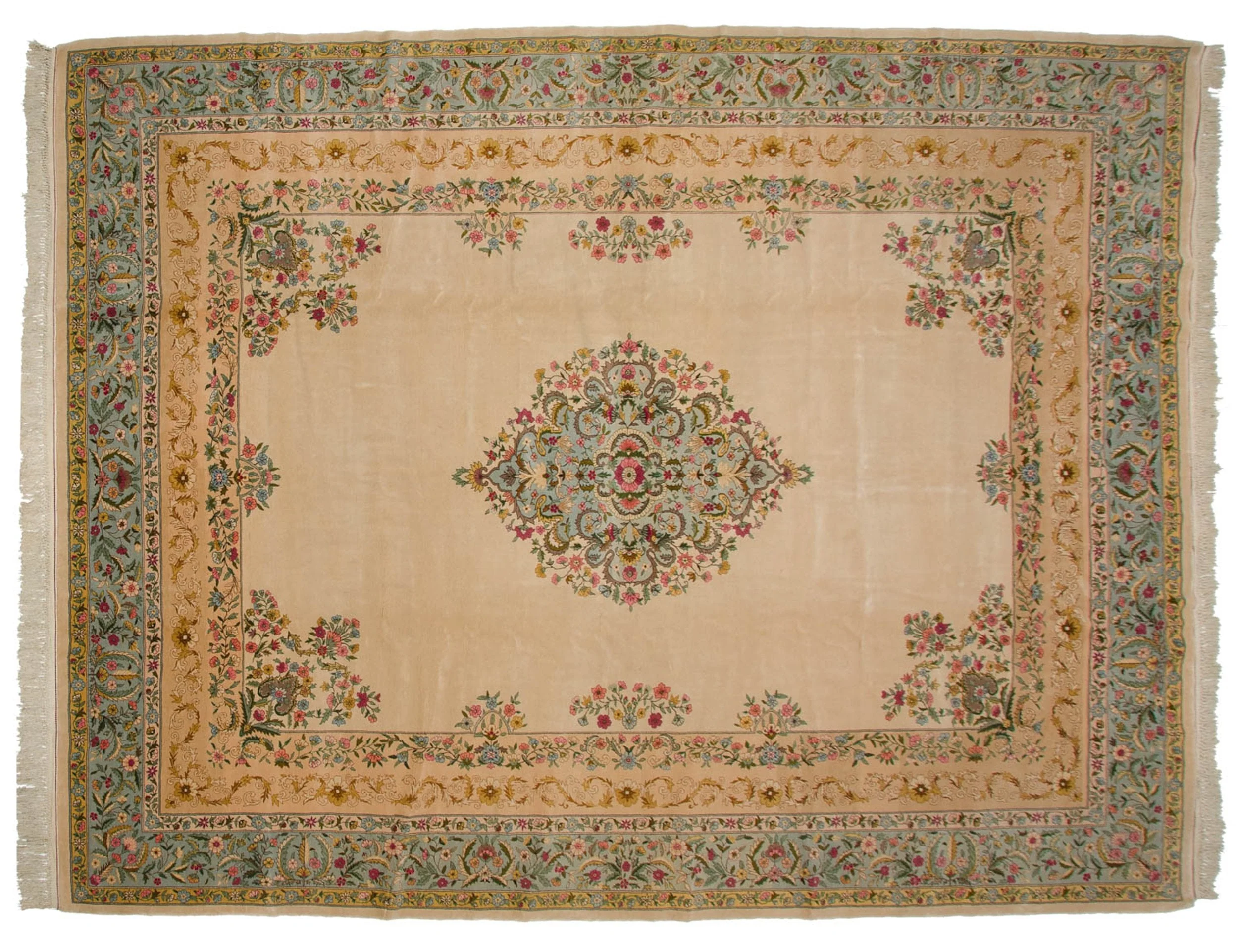 10x13 Vintage Fine Bulgarian Kerman Design Carpet - Image 4