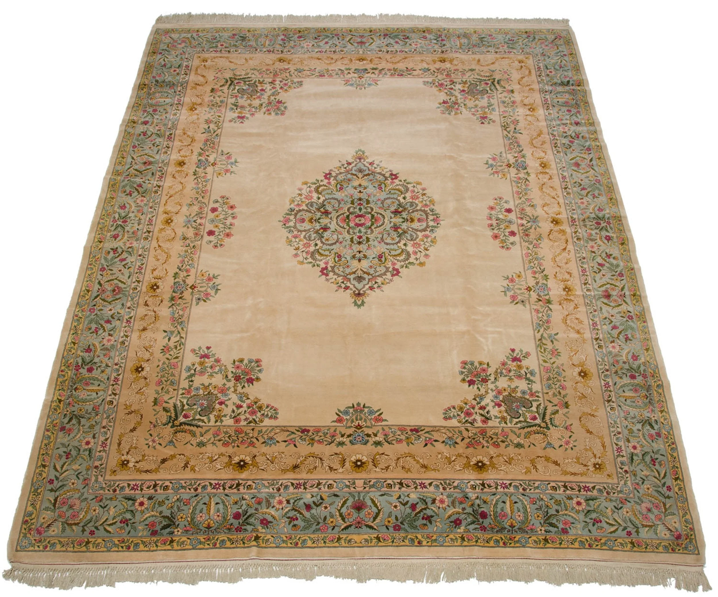 10x13 Vintage Fine Bulgarian Kerman Design Carpet - Image 5