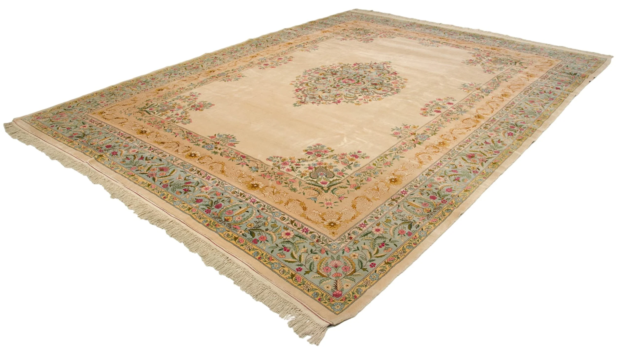 10x13 Vintage Fine Bulgarian Kerman Design Carpet - Image 6
