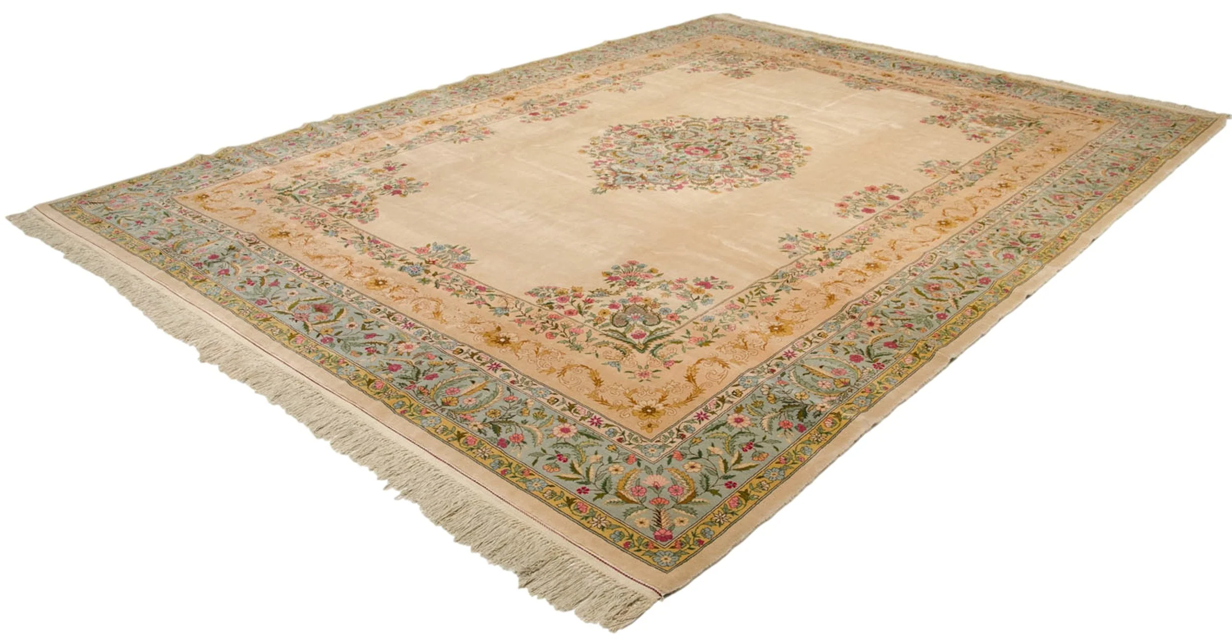 10x13 Vintage Fine Bulgarian Kerman Design Carpet - Image 7