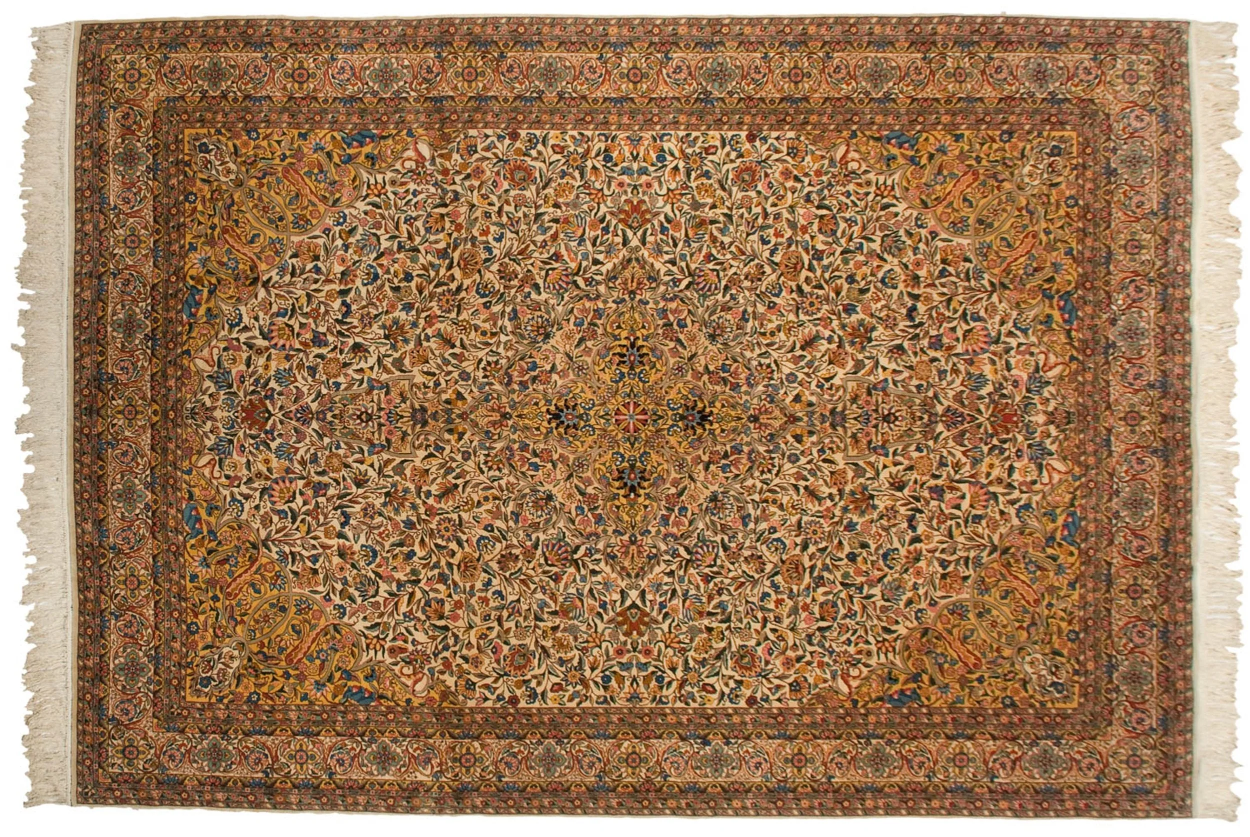 10x14.5 Vintage Fine Bulgarian Isfahan Design Carpet - Image 2
