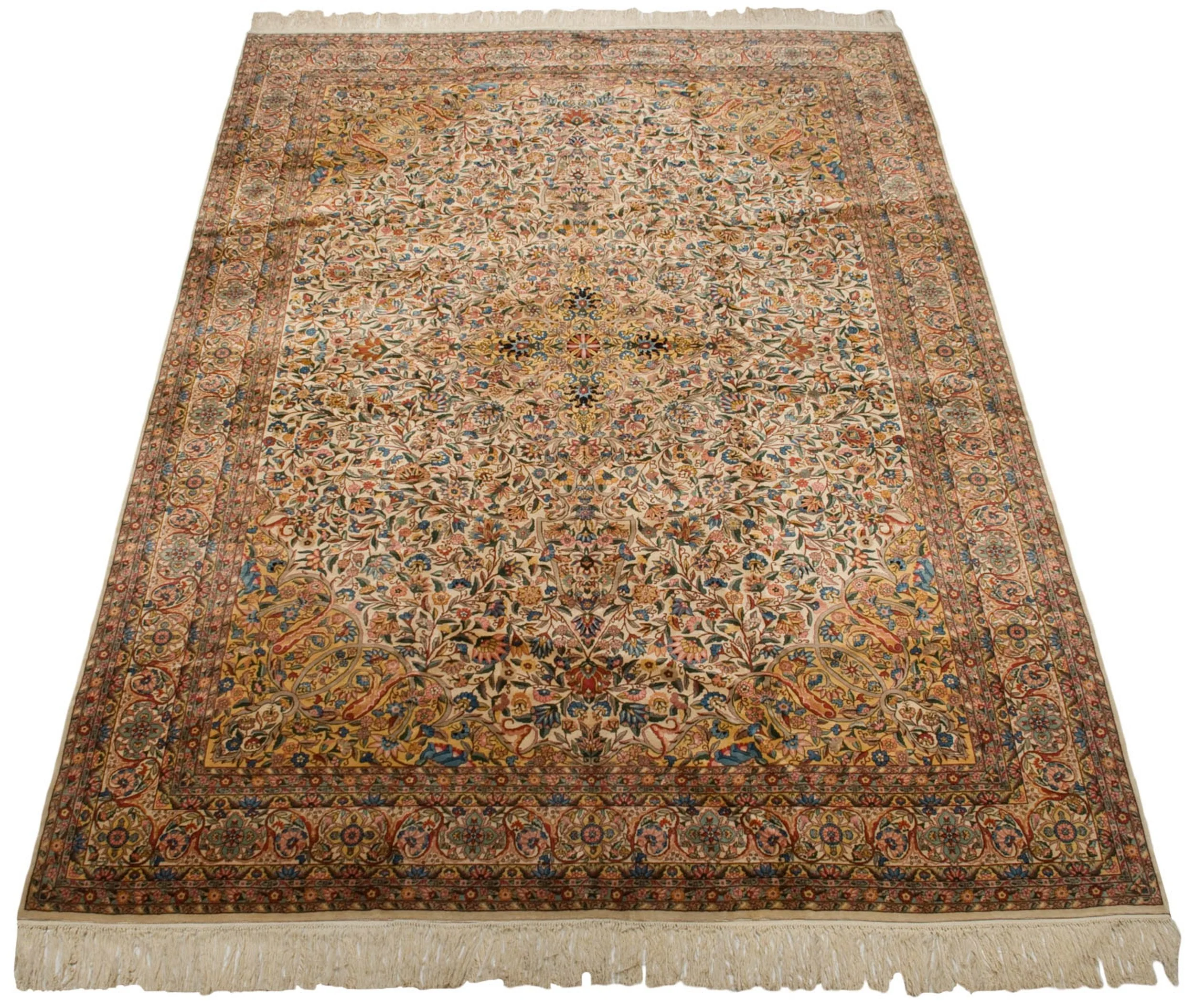 10x14.5 Vintage Fine Bulgarian Isfahan Design Carpet - Image 3