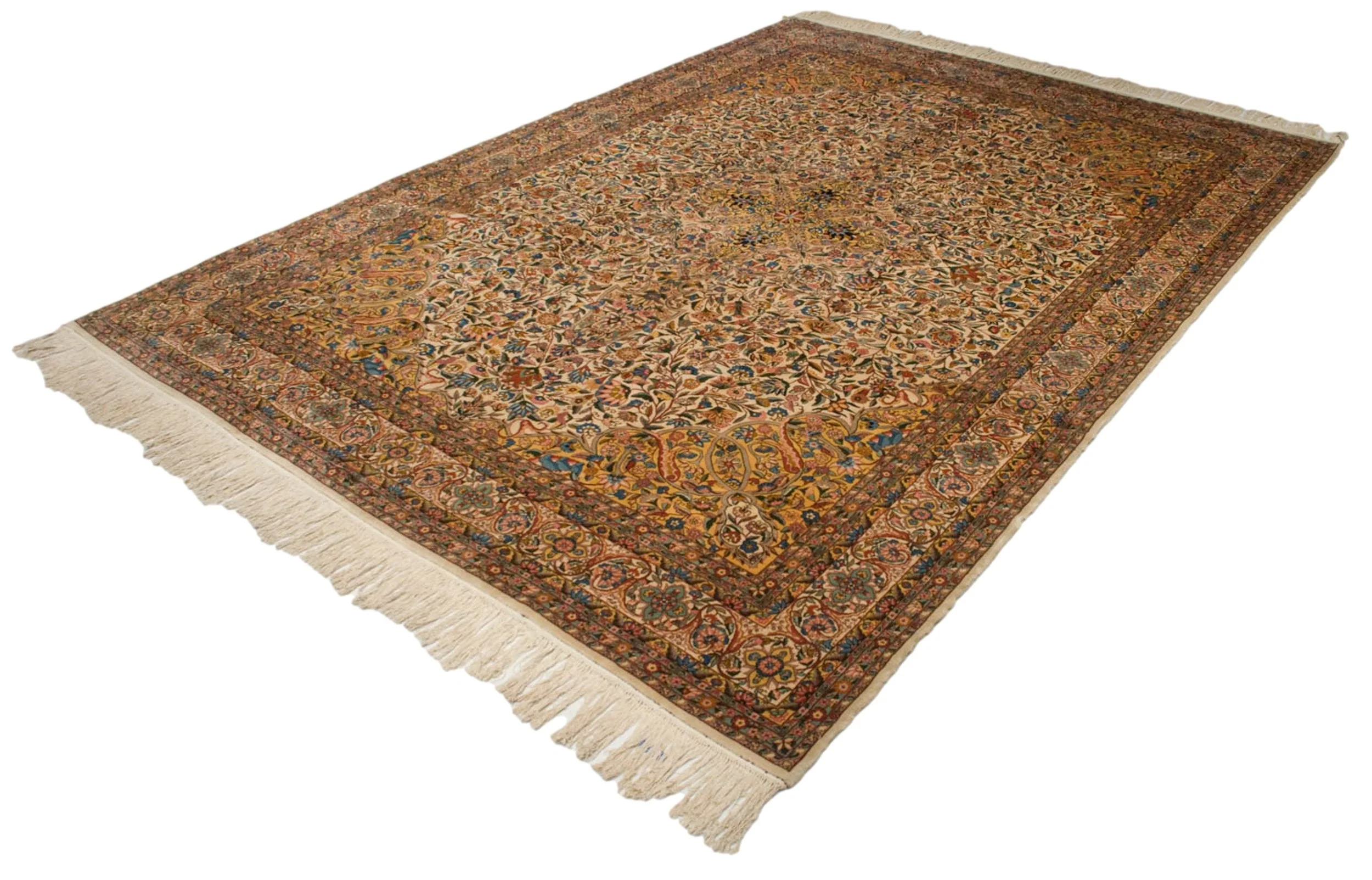 10x14.5 Vintage Fine Bulgarian Isfahan Design Carpet - Image 4