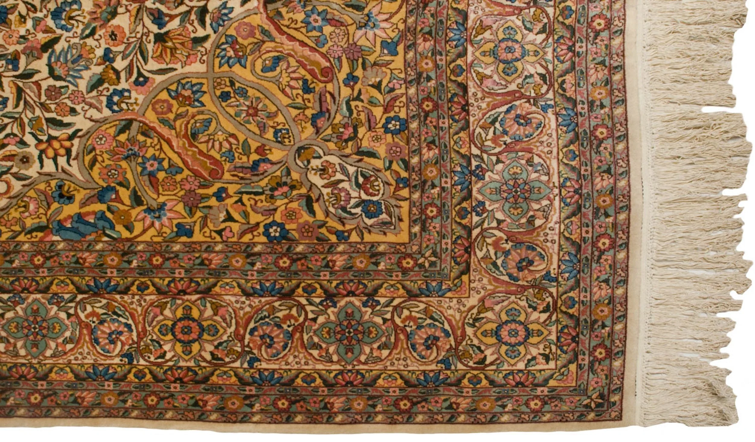 10x14.5 Vintage Fine Bulgarian Isfahan Design Carpet - Image 9