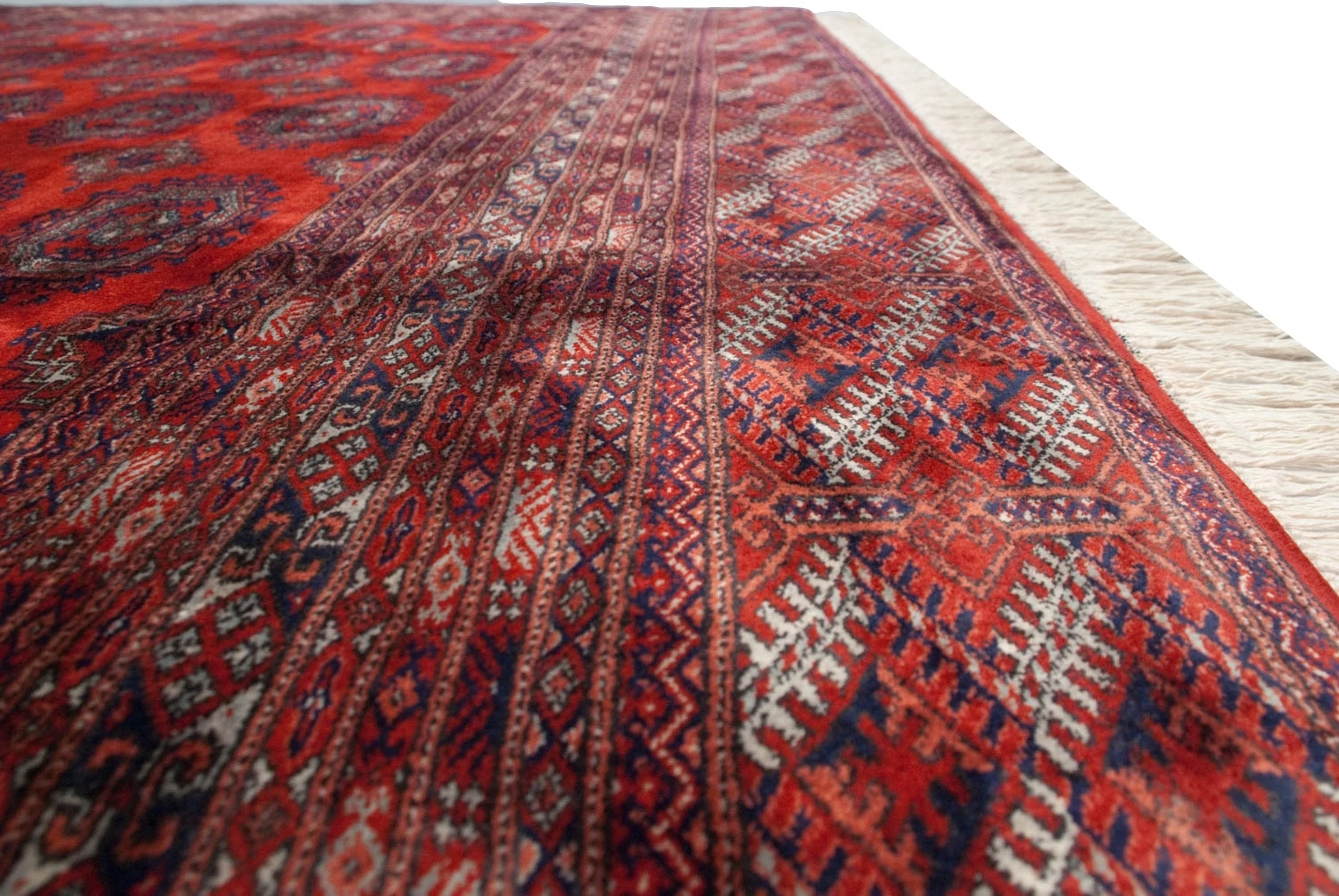 10x14.5 Vintage Fine Pakistani Turkmen Design Carpet - Image 10