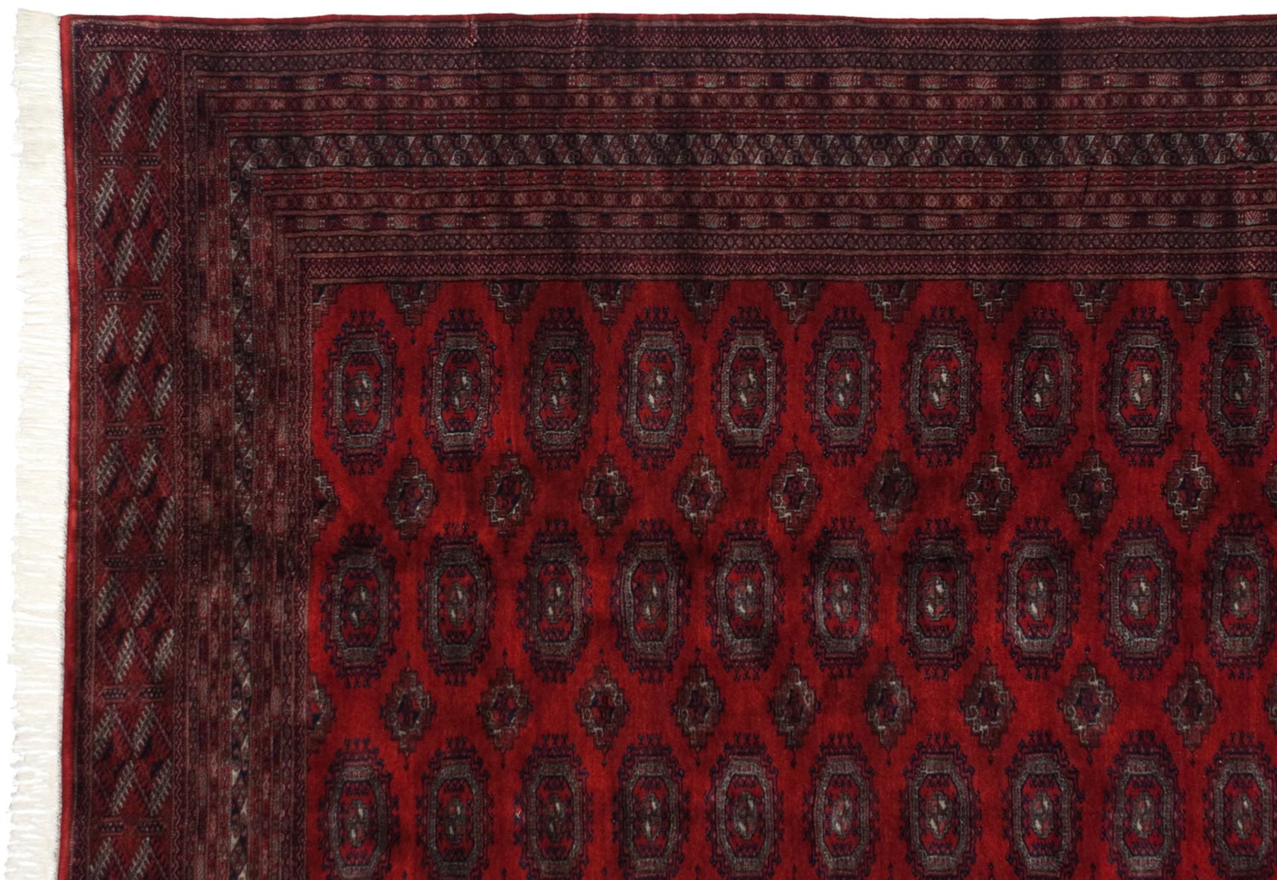 10x14.5 Vintage Fine Pakistani Turkmen Design Carpet - Image 14