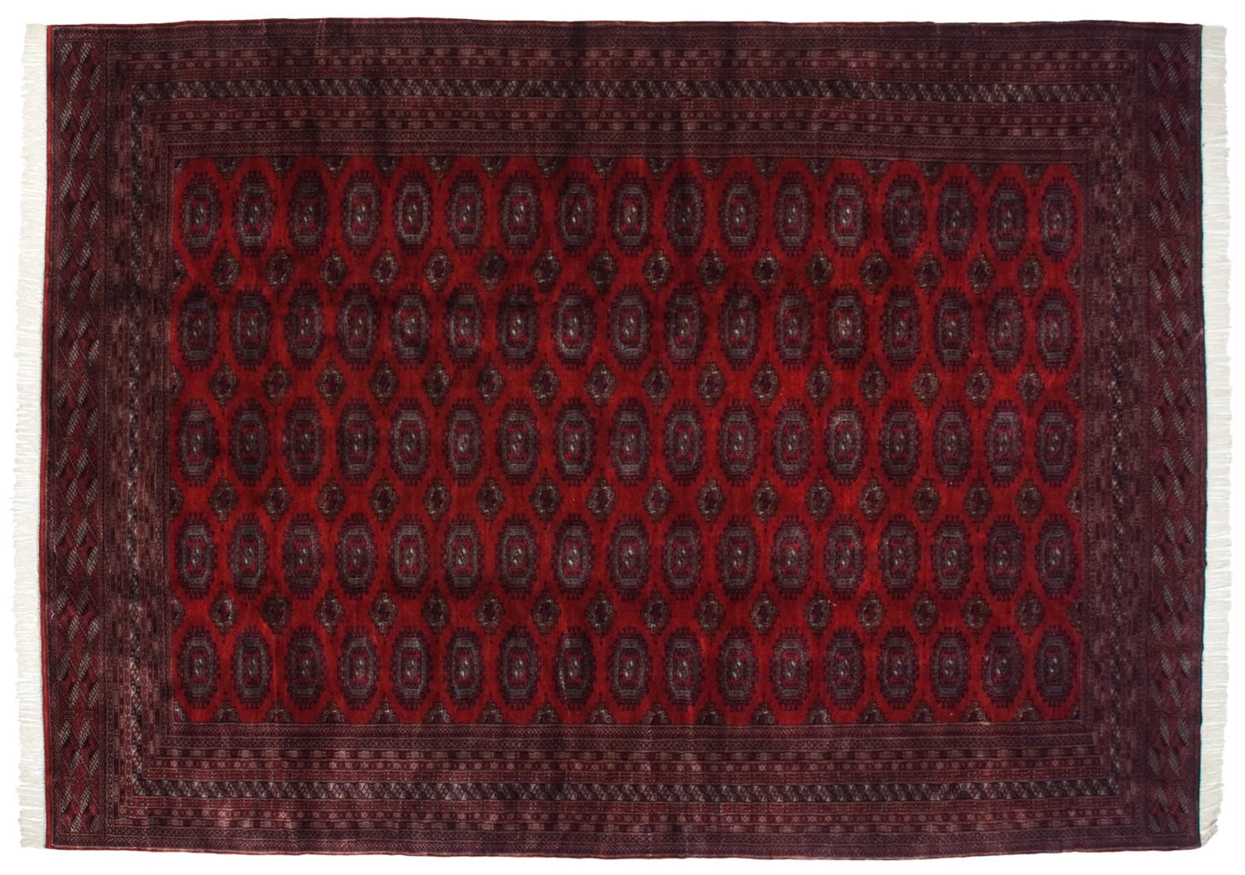 10x14.5 Vintage Fine Pakistani Turkmen Design Carpet - Image 3