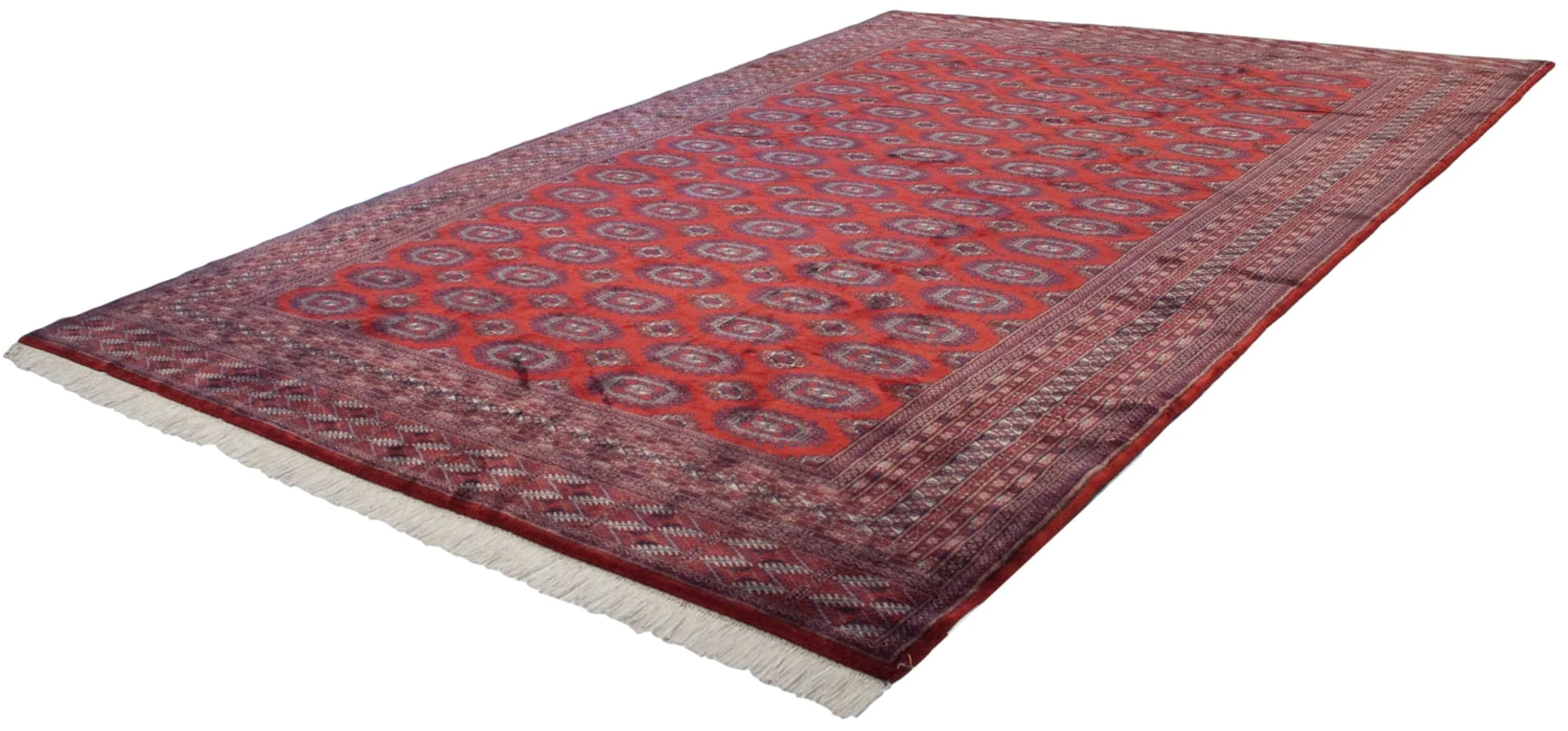10x14.5 Vintage Fine Pakistani Turkmen Design Carpet - Image 6