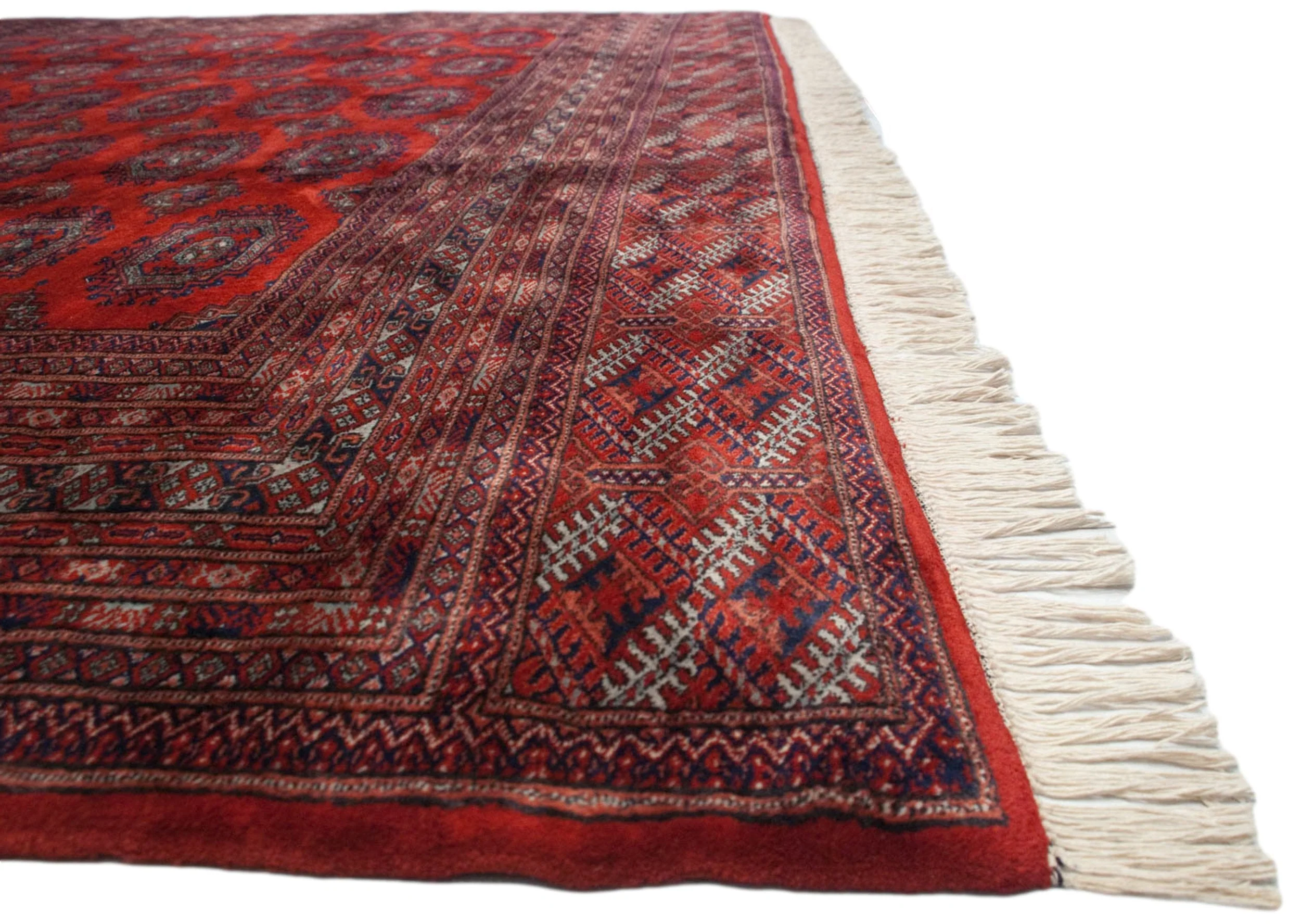 10x14.5 Vintage Fine Pakistani Turkmen Design Carpet - Image 9