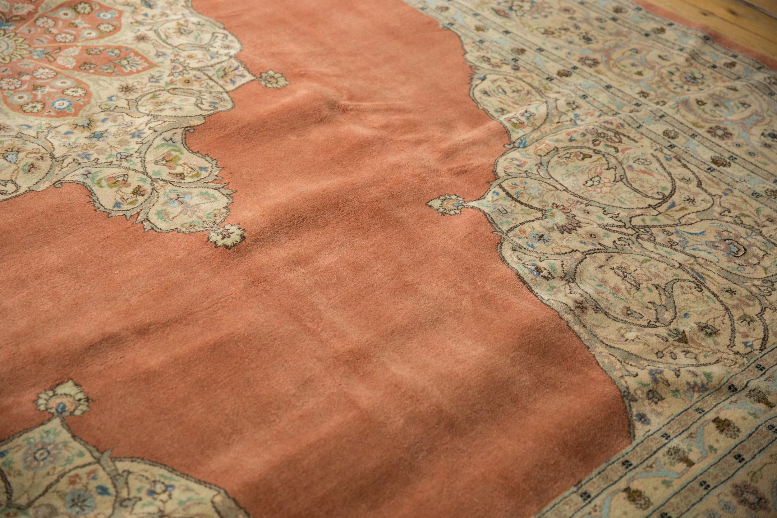 10x14.5 Vintage Tabriz Carpet - Image 10