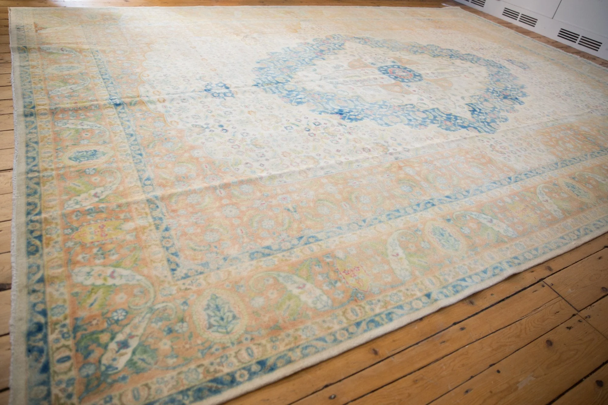 10x14 Vintage Distressed Bulgarian Herati Design Carpet - Image 13