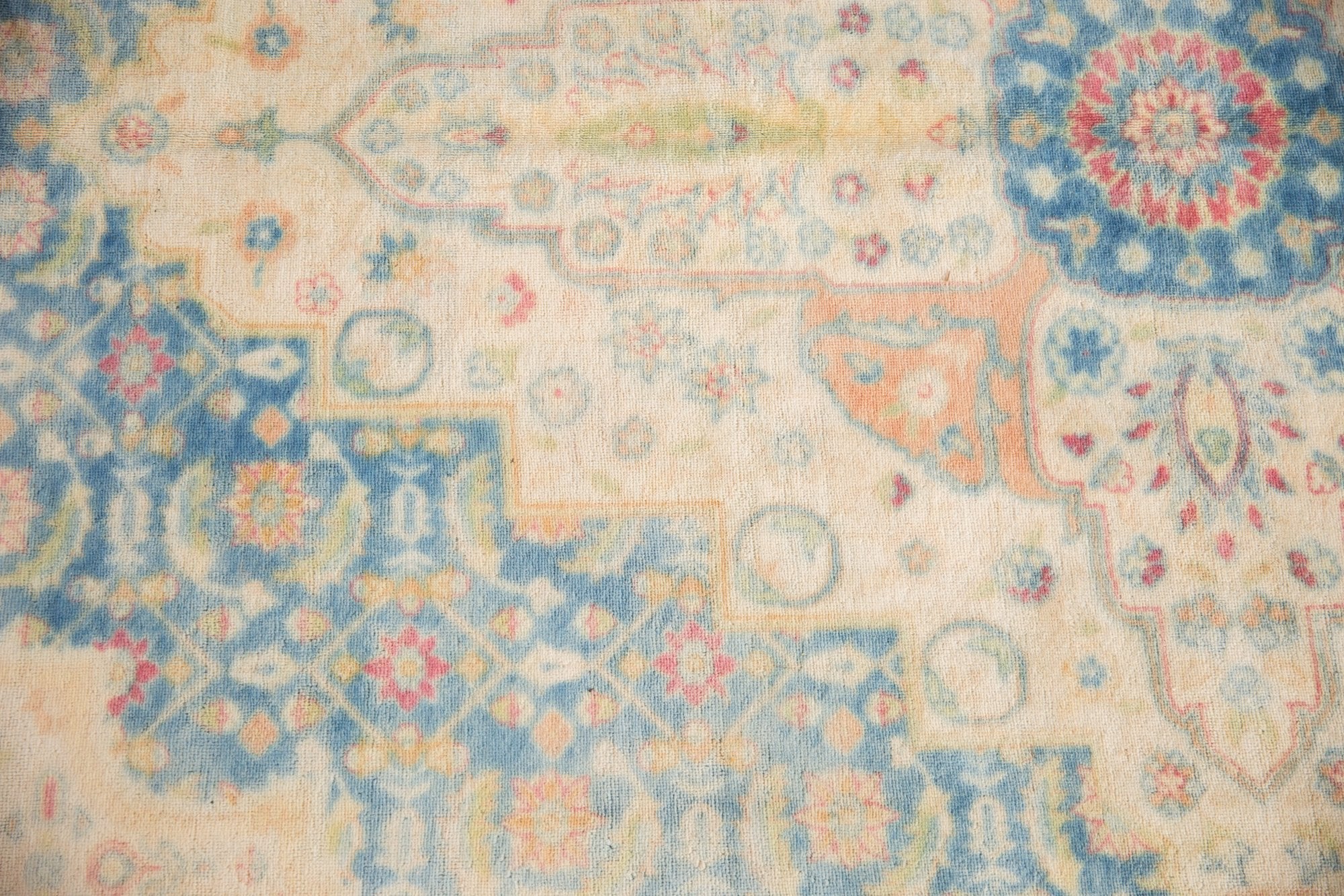 10x14 Vintage Distressed Bulgarian Herati Design Carpet - Image 3