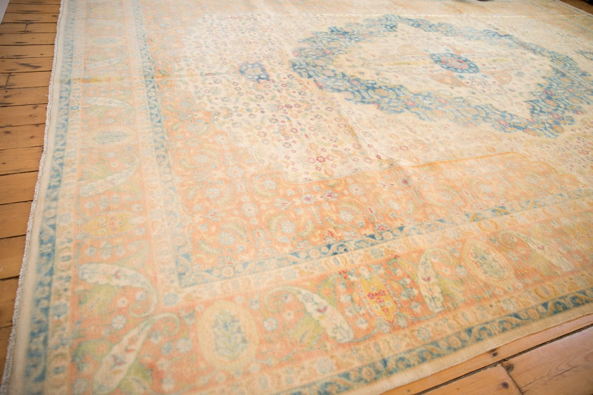 10x14 Vintage Distressed Bulgarian Herati Design Carpet - Image 4