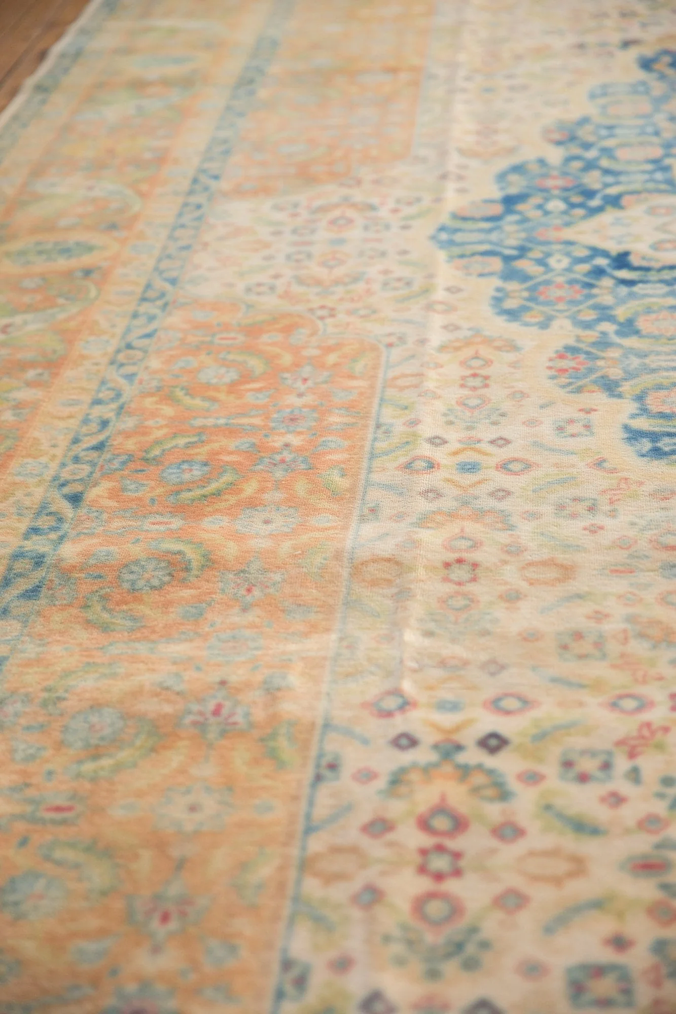 10x14 Vintage Distressed Bulgarian Herati Design Carpet - Image 6