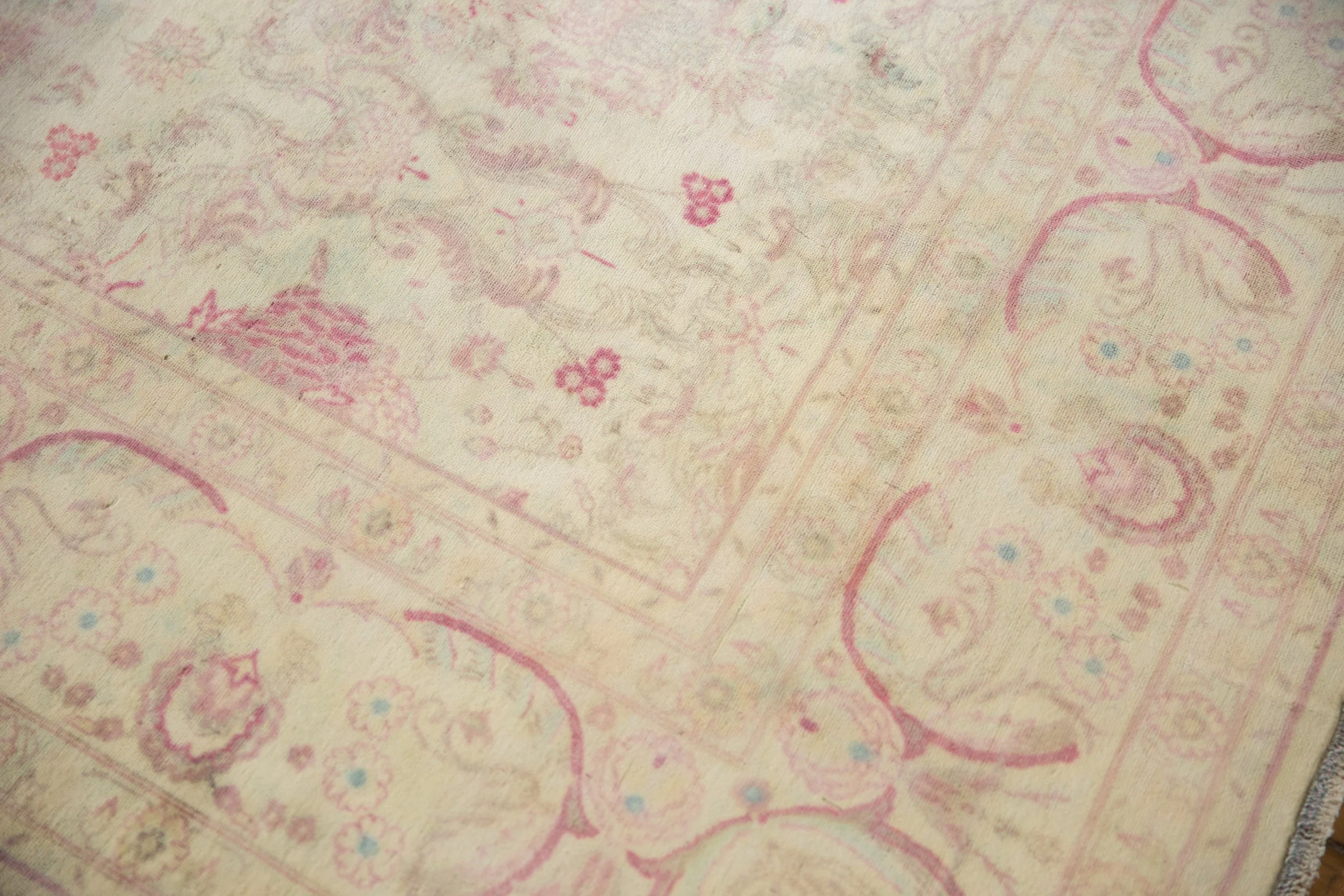 10x14 Vintage Distressed Bulgarian Kerman Design Carpet - Image 10