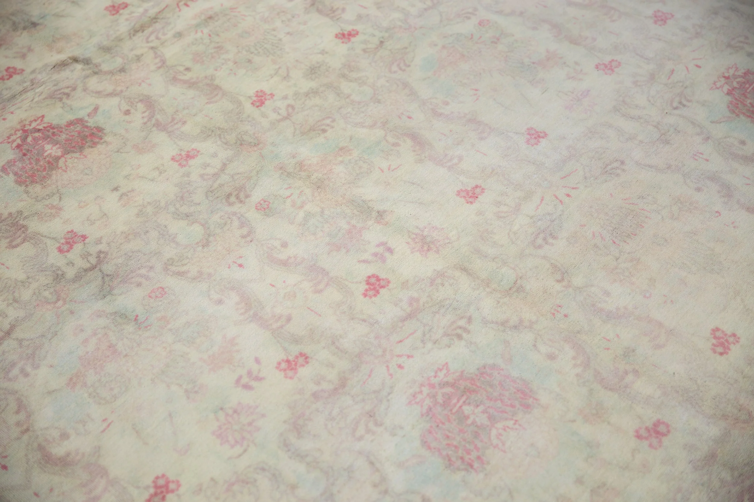10x14 Vintage Distressed Bulgarian Kerman Design Carpet - Image 12