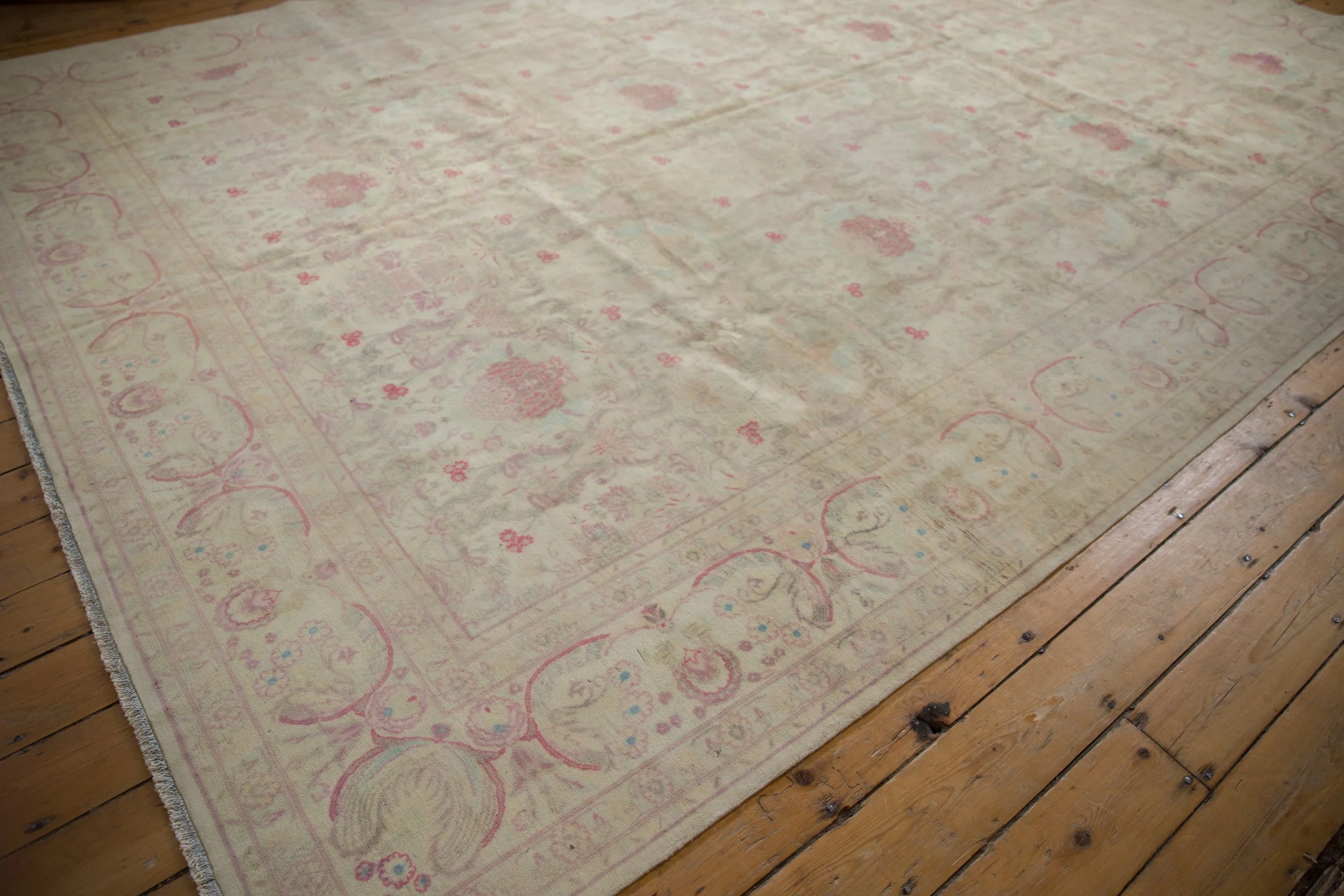 10x14 Vintage Distressed Bulgarian Kerman Design Carpet - Image 13