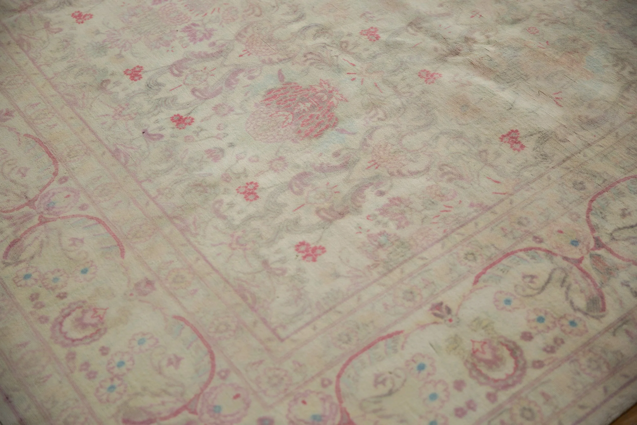 10x14 Vintage Distressed Bulgarian Kerman Design Carpet - Image 14