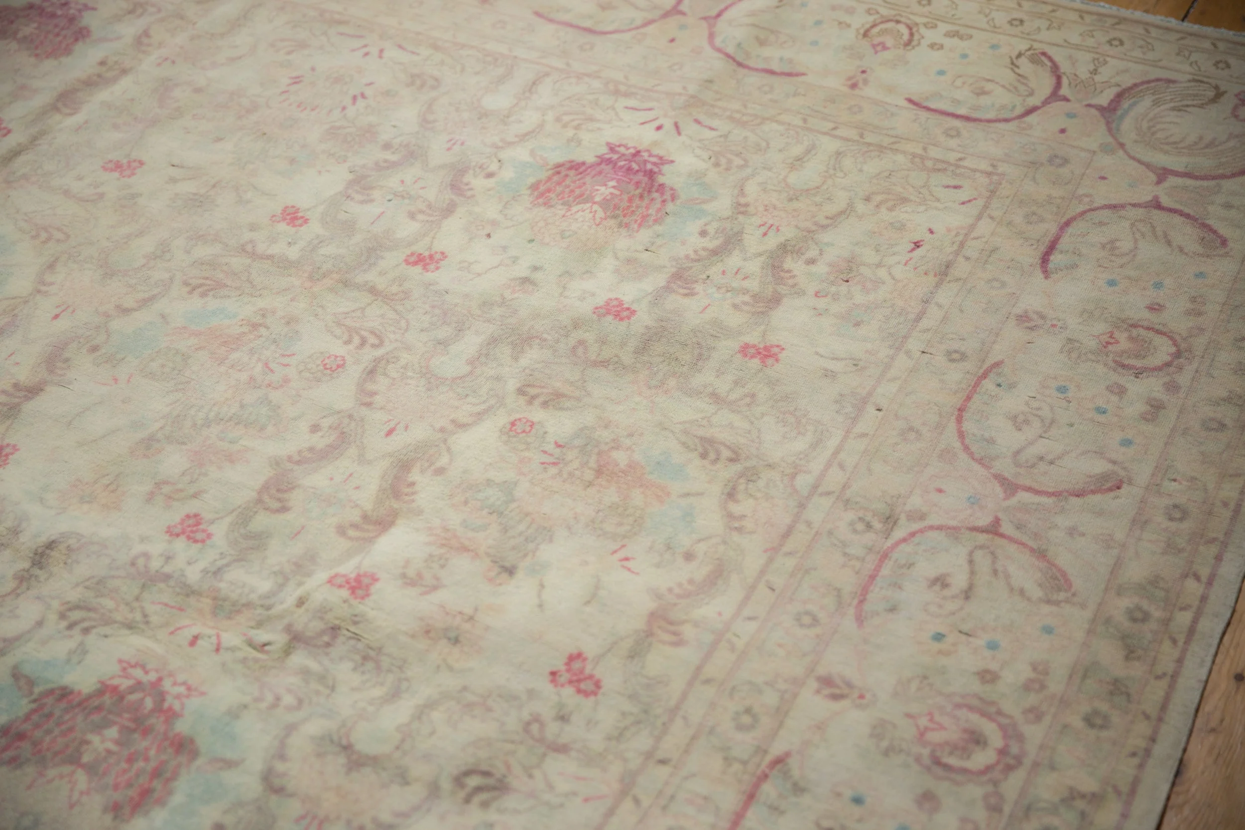10x14 Vintage Distressed Bulgarian Kerman Design Carpet - Image 15