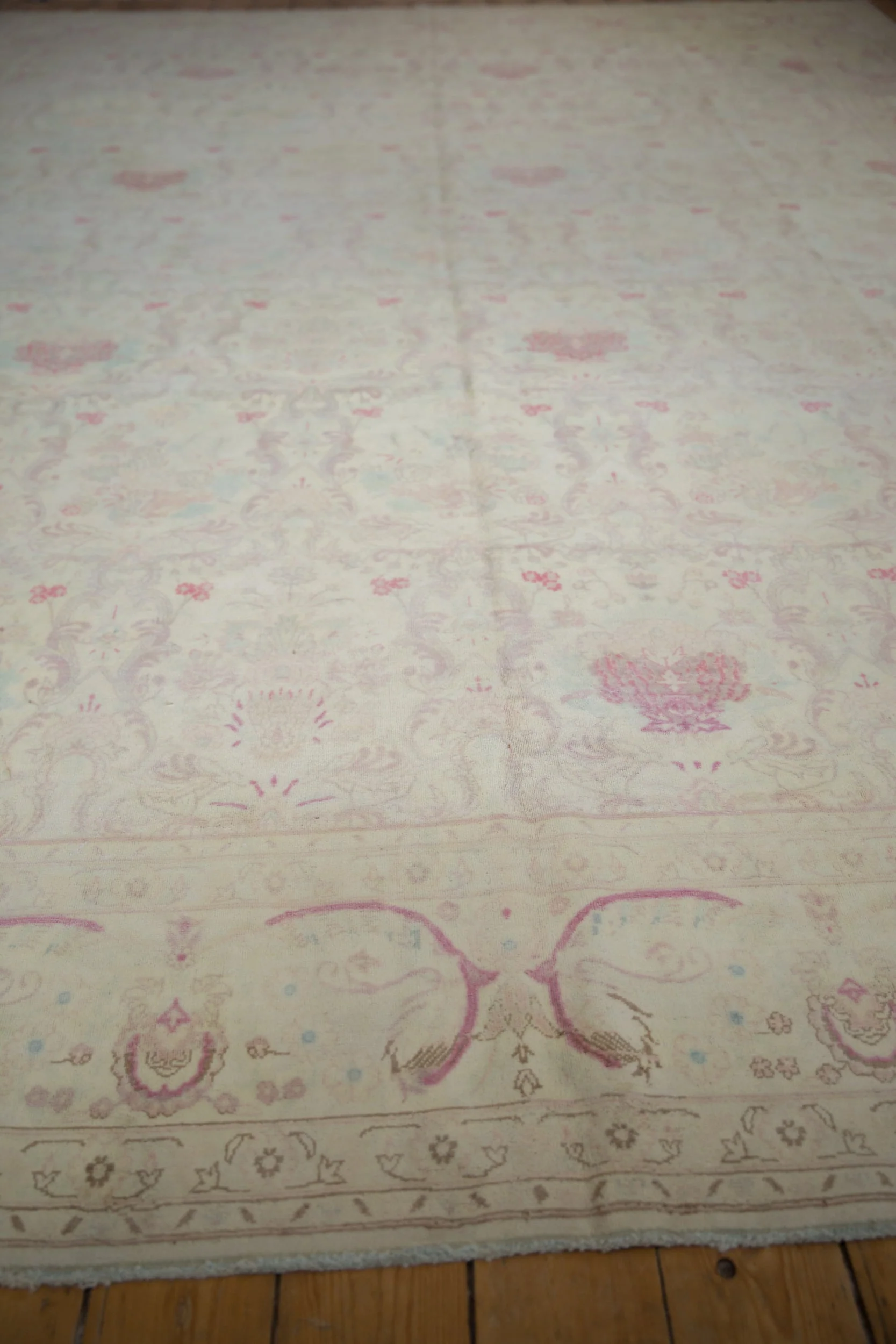 10x14 Vintage Distressed Bulgarian Kerman Design Carpet - Image 5