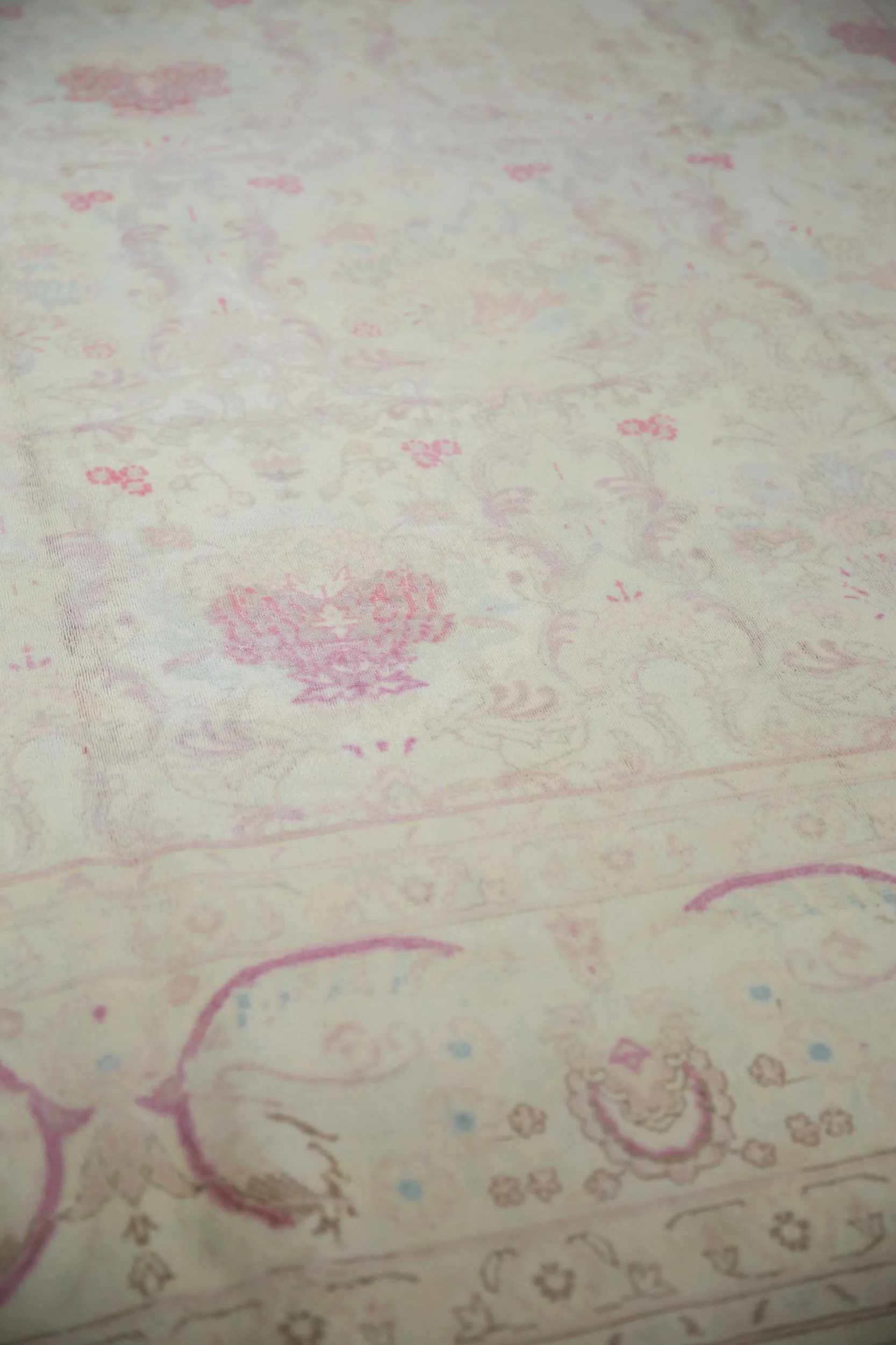 10x14 Vintage Distressed Bulgarian Kerman Design Carpet - Image 6