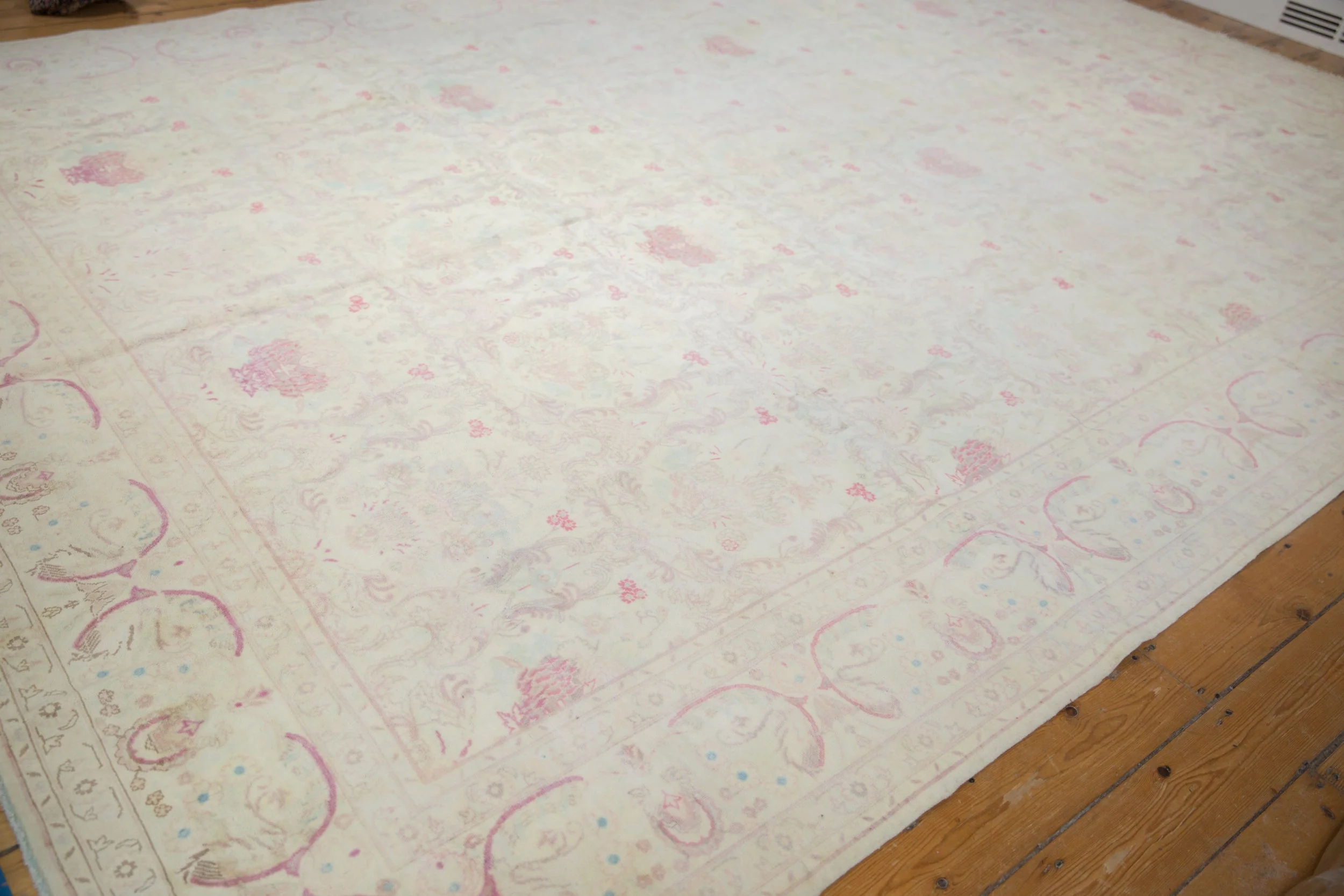 10x14 Vintage Distressed Bulgarian Kerman Design Carpet - Image 7