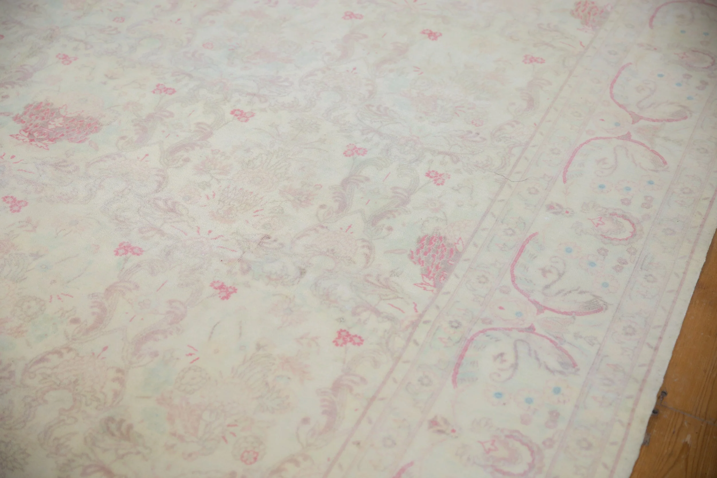 10x14 Vintage Distressed Bulgarian Kerman Design Carpet - Image 8