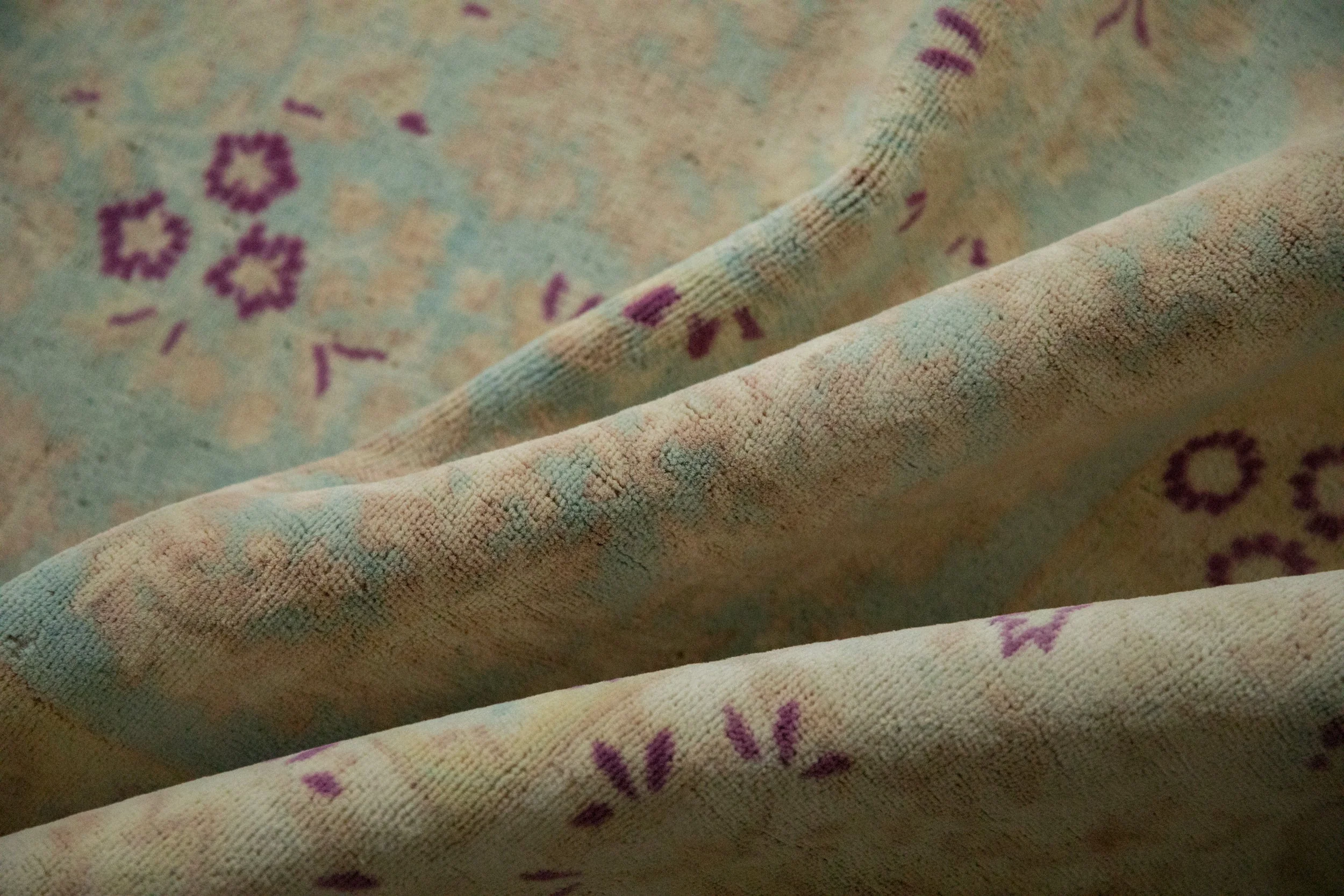 10x14 Vintage Distressed Bulgarian Kerman Design Carpet - Image 10
