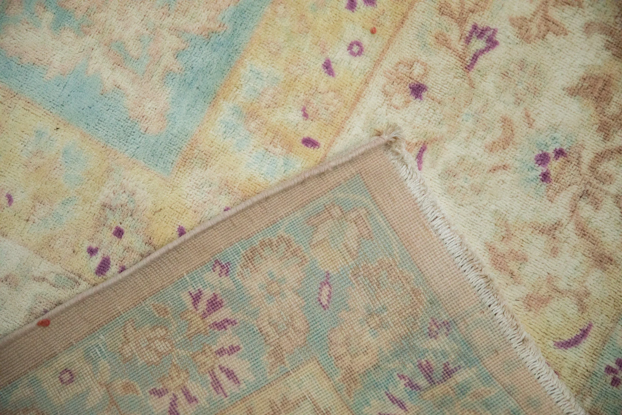 10x14 Vintage Distressed Bulgarian Kerman Design Carpet - Image 11