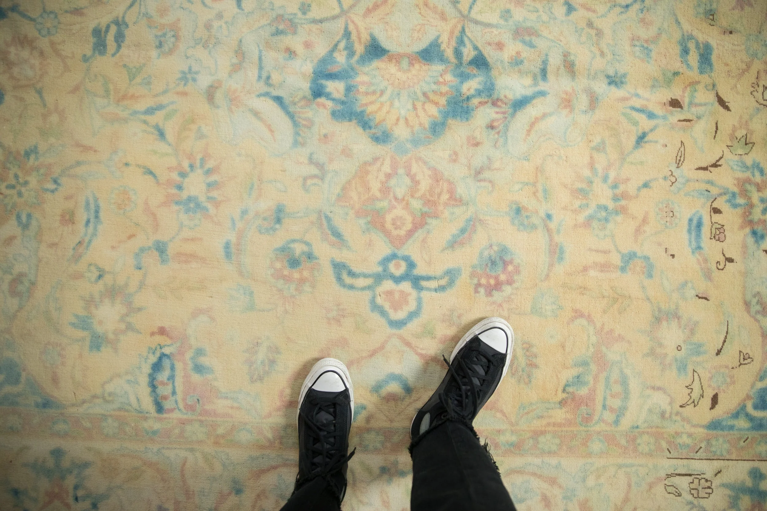 10x14 Vintage Distressed Bulgarian Polonaise Design Carpet - Image 2