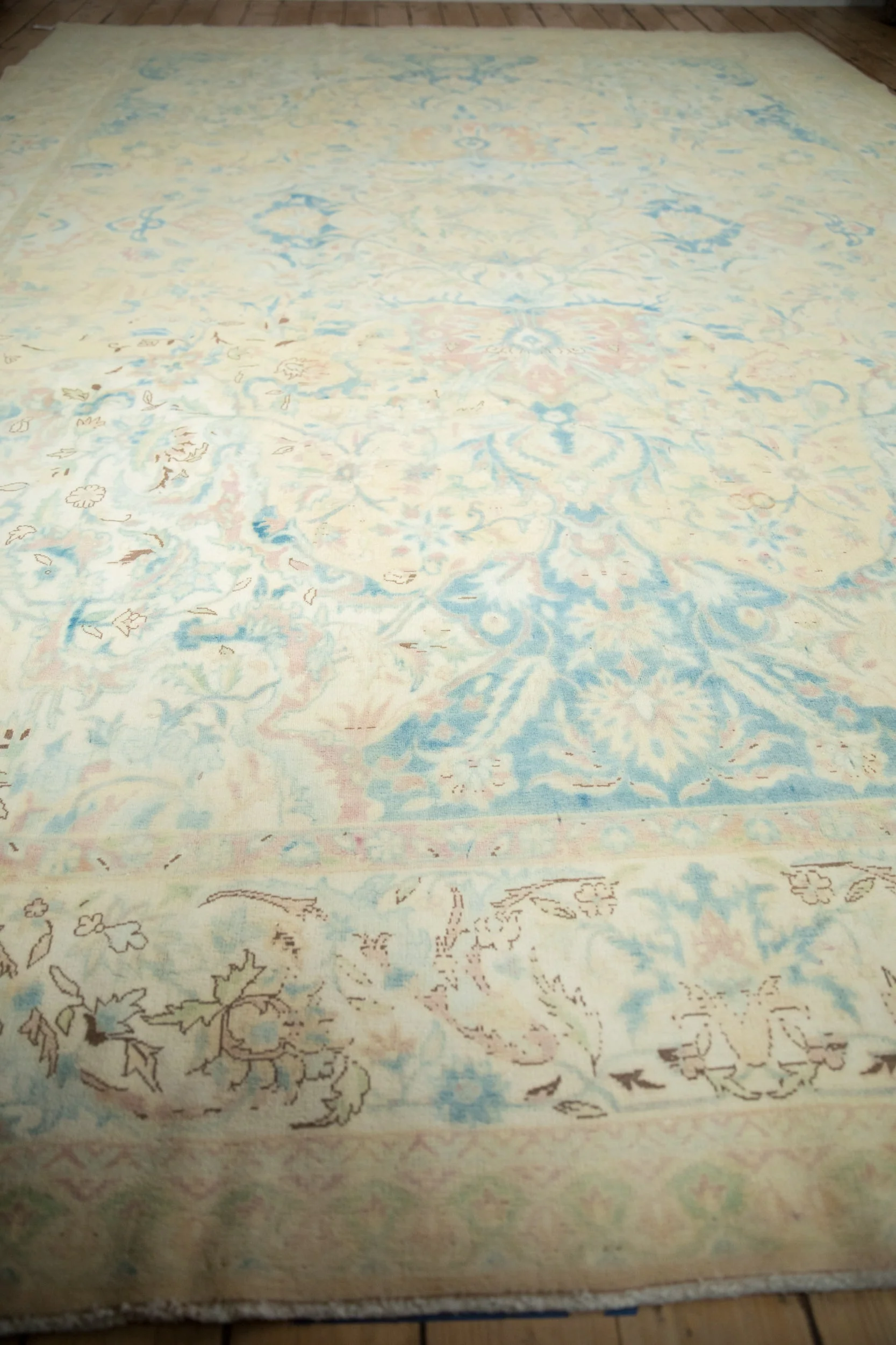 10x14 Vintage Distressed Bulgarian Polonaise Design Carpet - Image 6