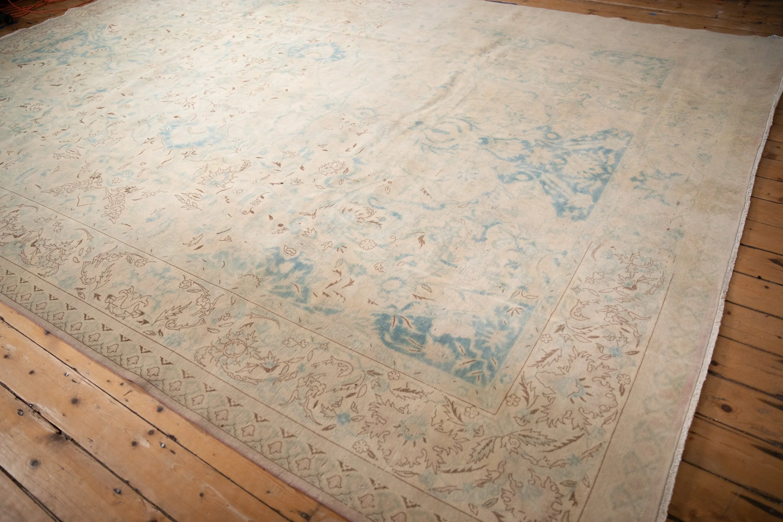 10x14 Vintage Distressed Bulgarian Polonaise Design Carpet - Image 8