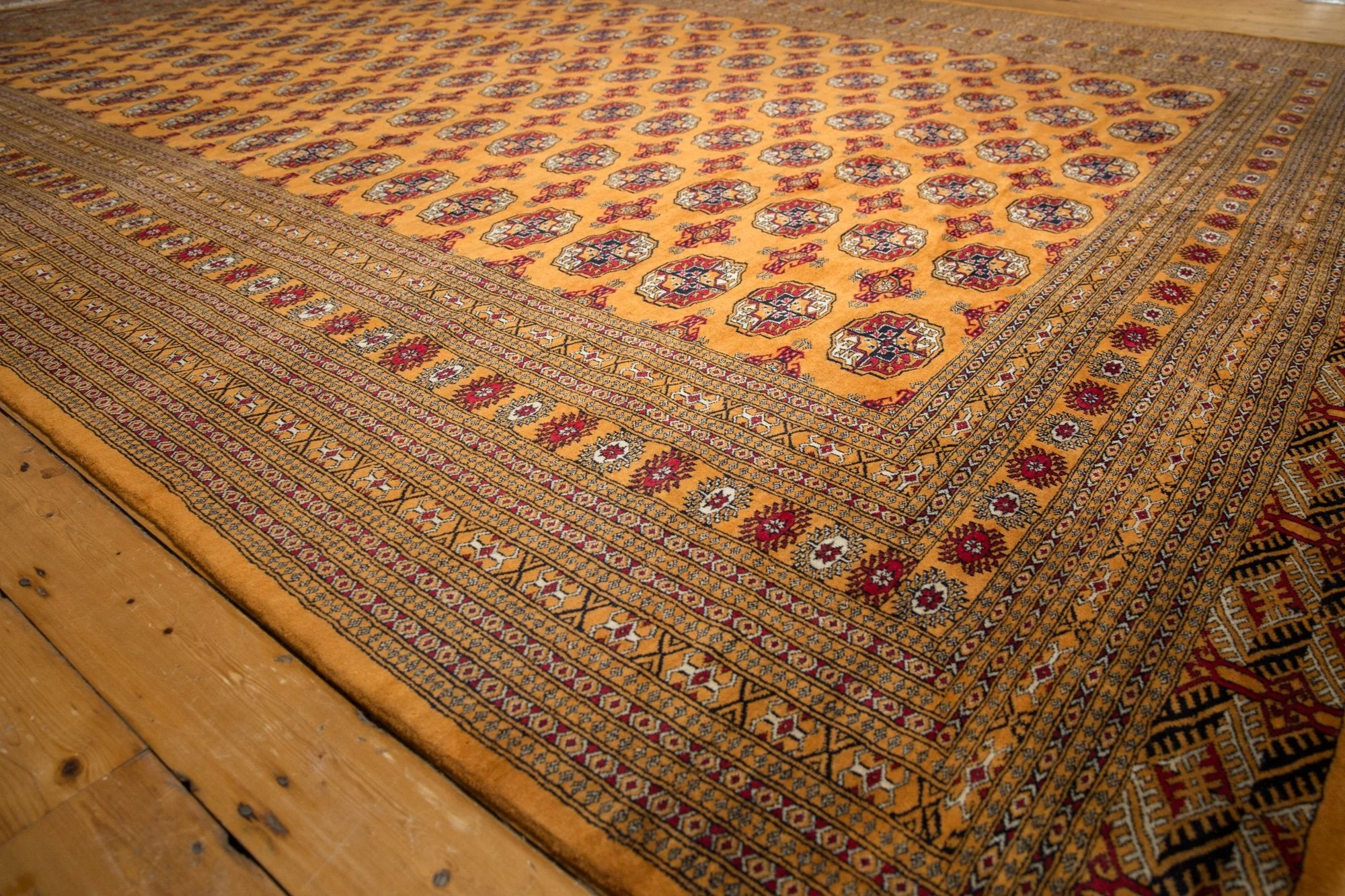 10x14 Vintage Fine Pakistani Bokhara Design Carpet - Image 3