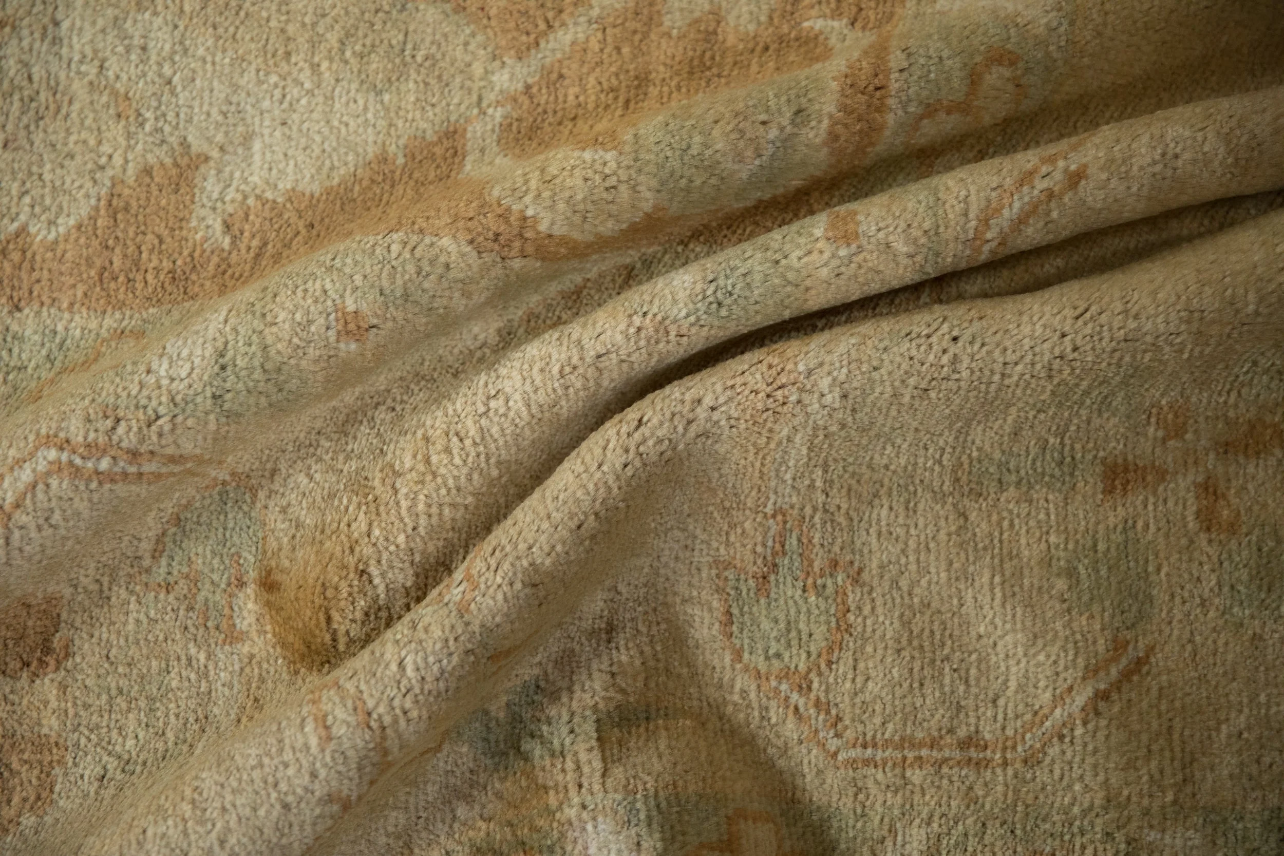 RESERVED 10x14 Vintage Gold Wash Indian Oushak Design Carpet - Image 10
